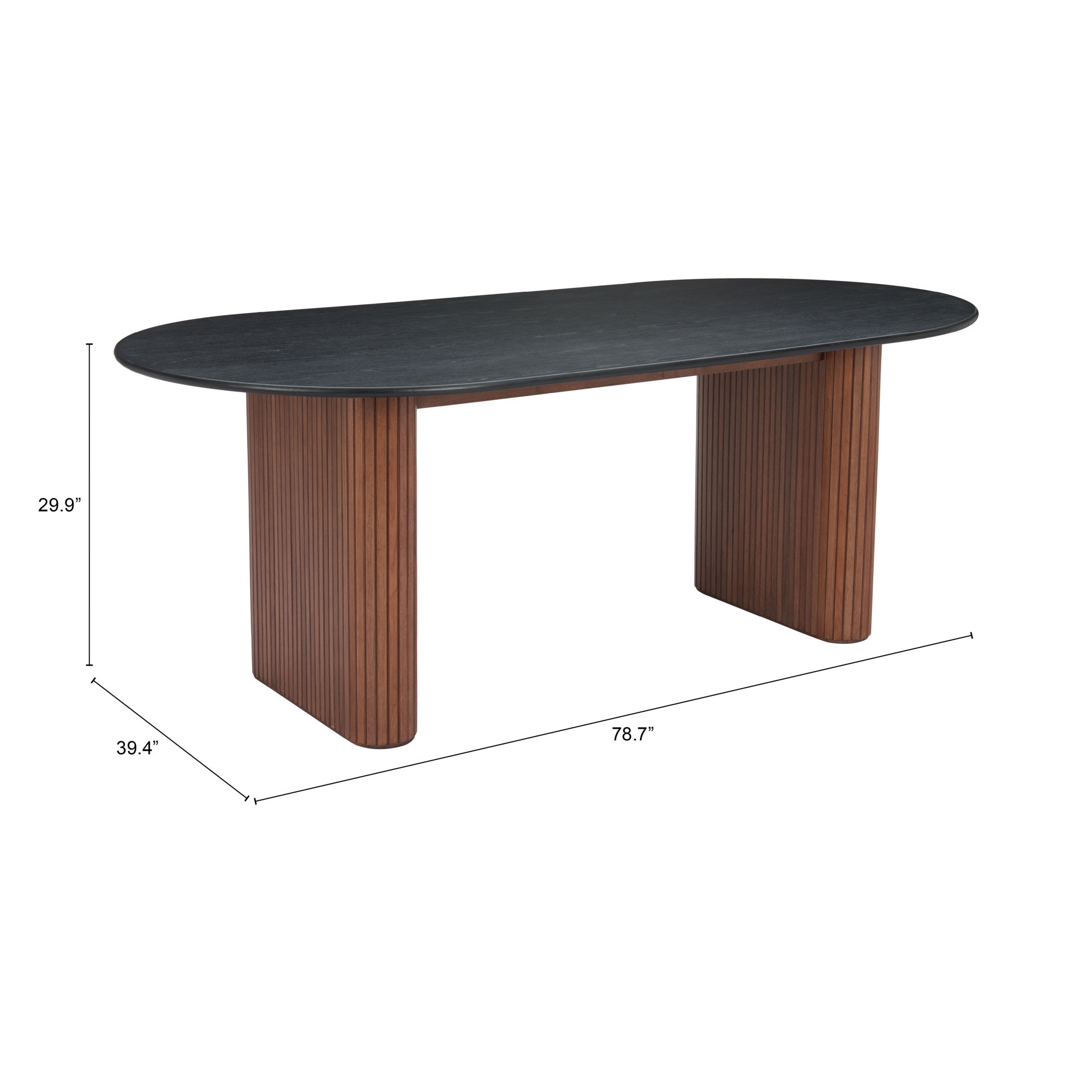 Lassig Dining Table Black & Walnut