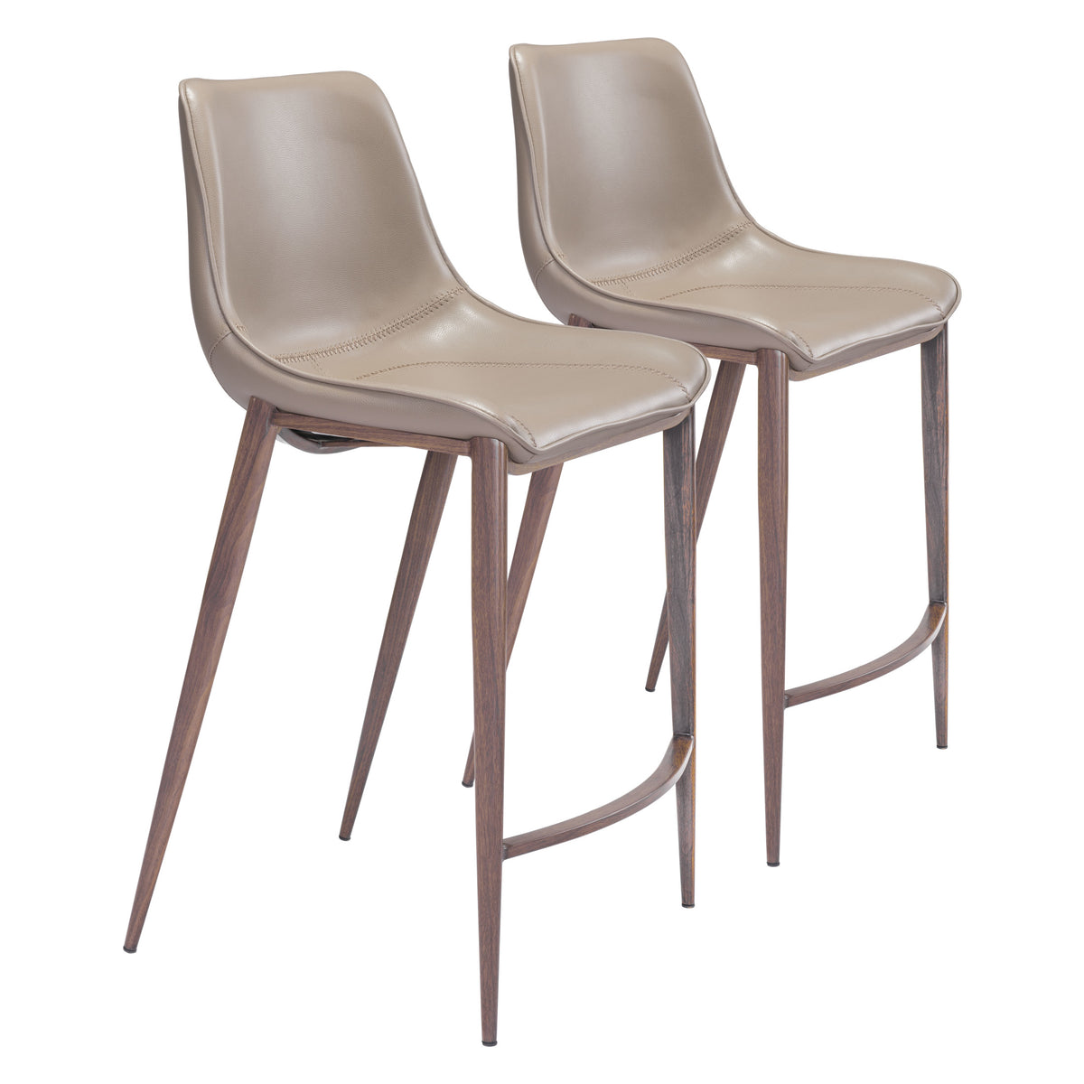 Magnus Counter Stool (Set of 2) Brown & Walnut