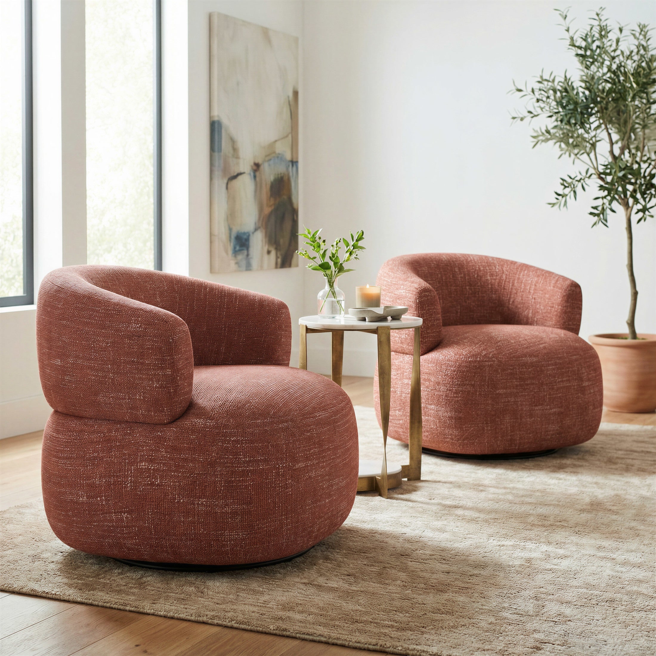 Venezia Swivel Chair Brown