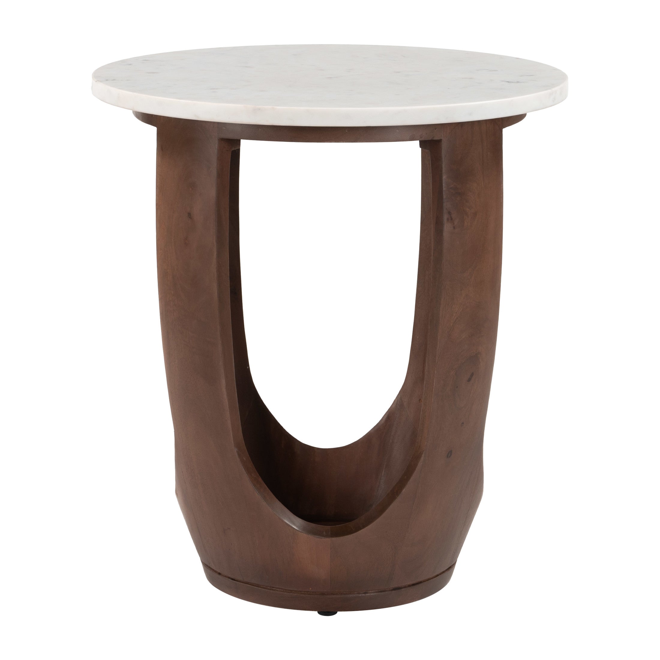 Vaan Side Table White & Walnut