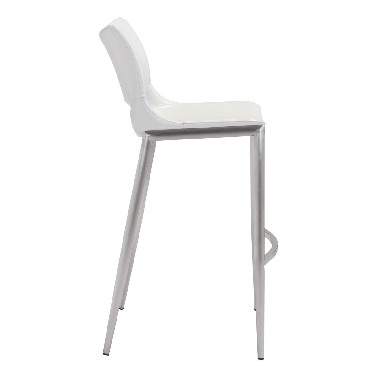 Ace Barstool (Set of 2) White & Silver