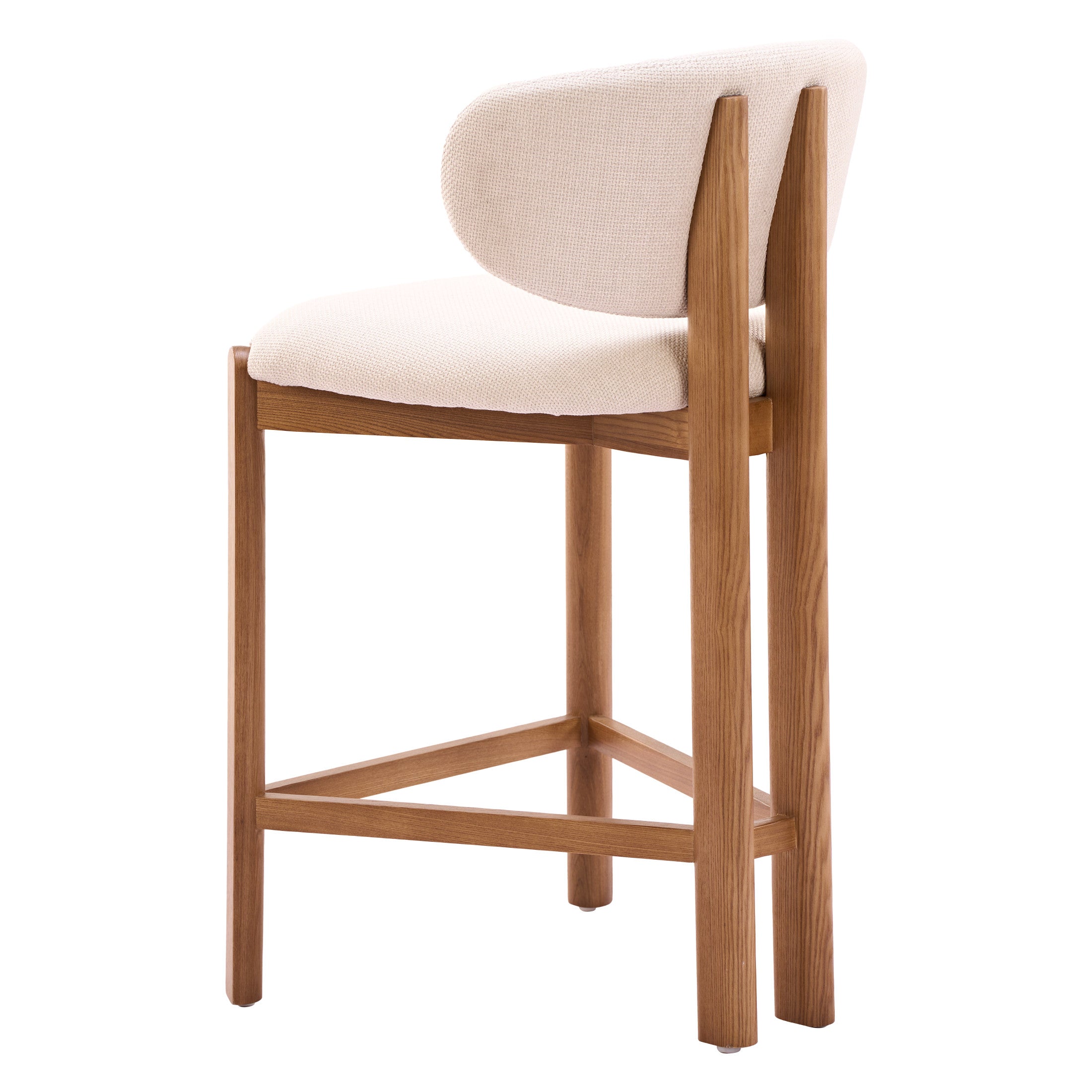 Rosetta Counter Stool (Set of 2) Beige & Walnut