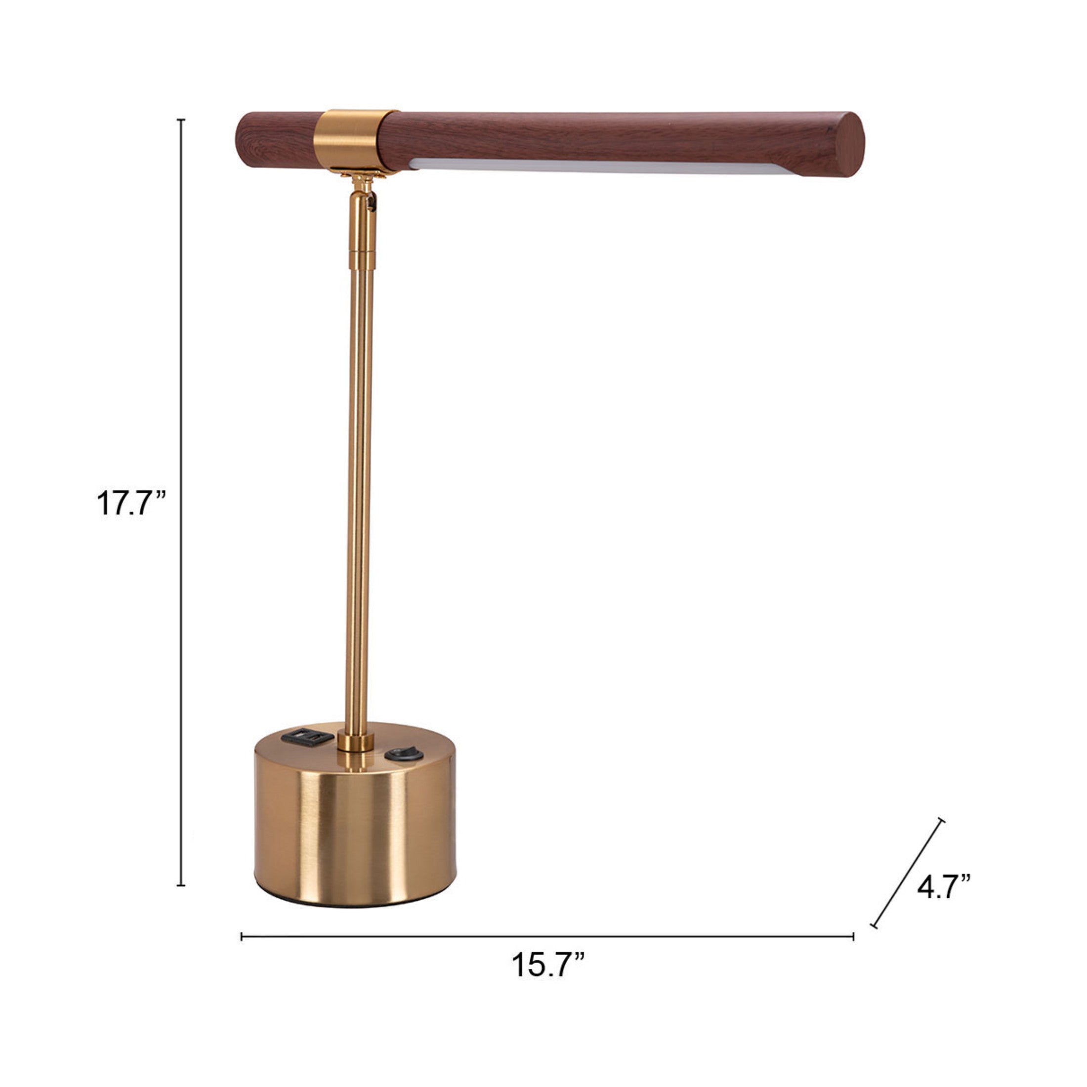 Kippy Table Lamp Brown & Brass
