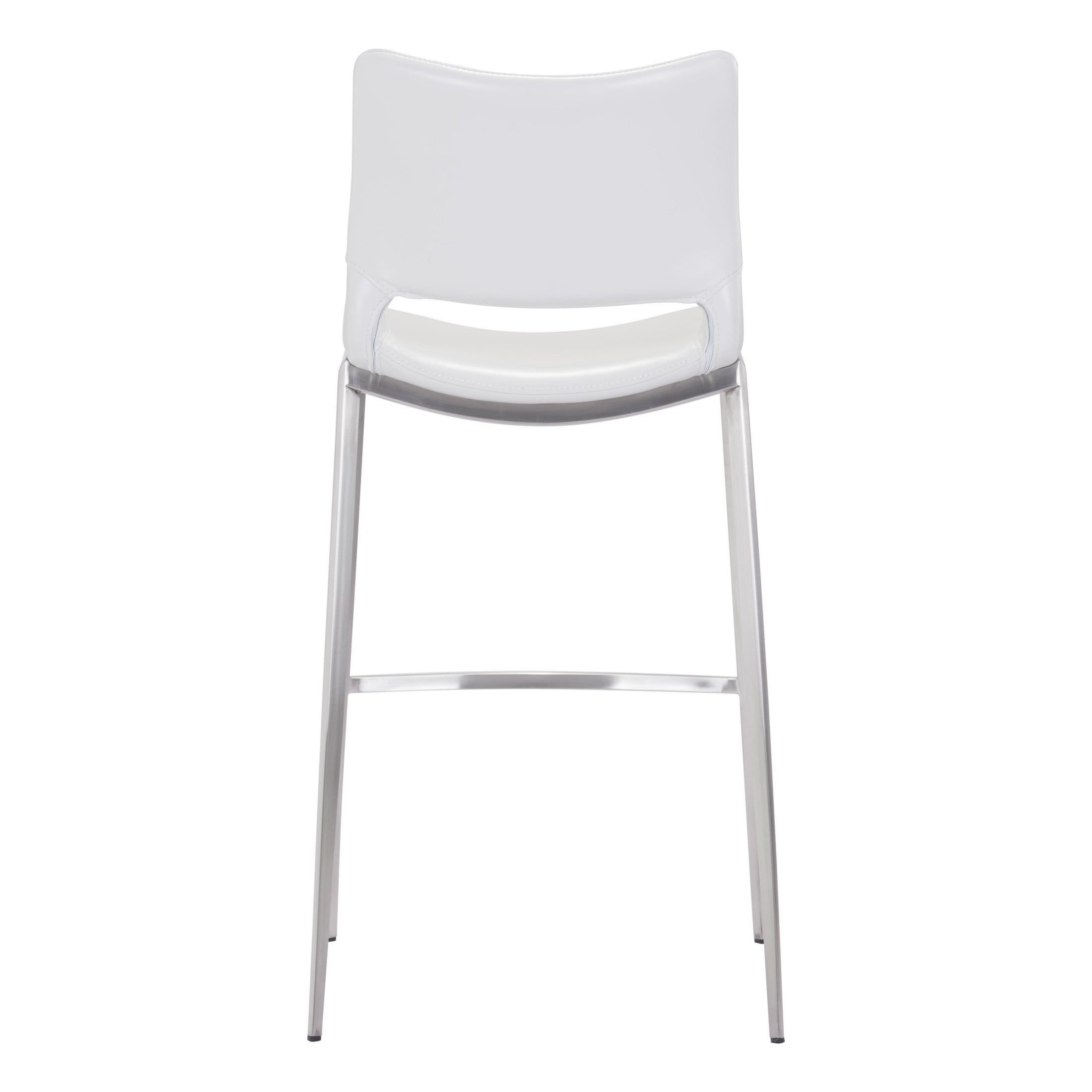Ace Barstool (Set of 2) White & Silver