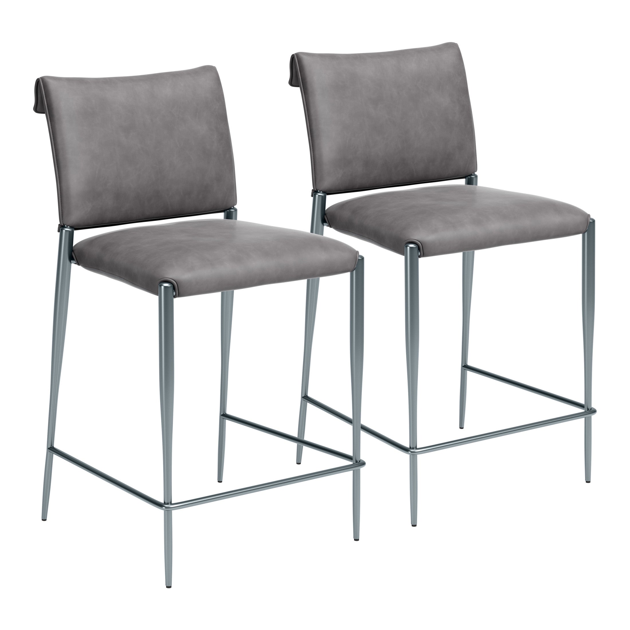 Freesia Counter Stool (Set of 2) Charcoal Gray