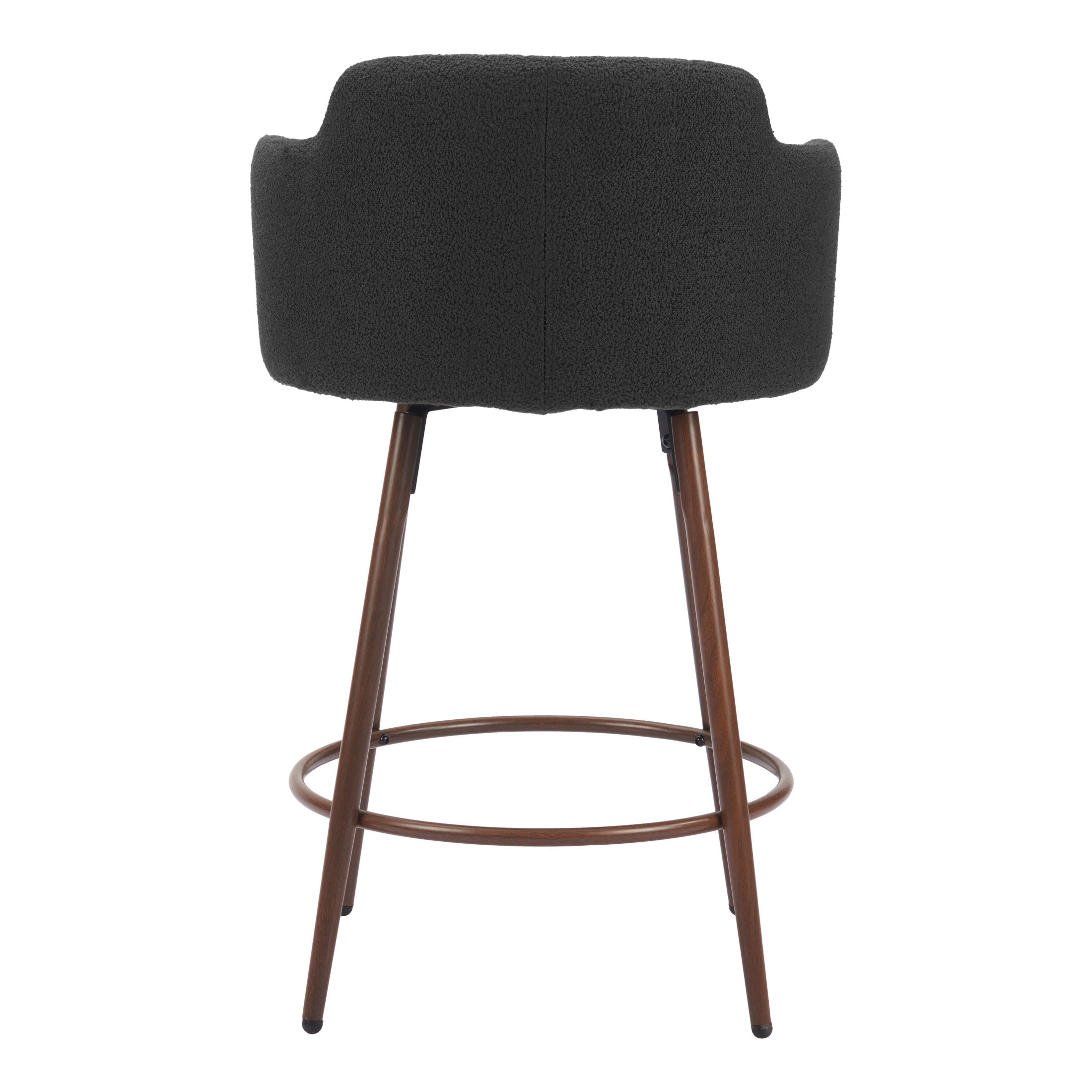 Kono Swivel Counter Stool (Set of 2) Black & Walnut