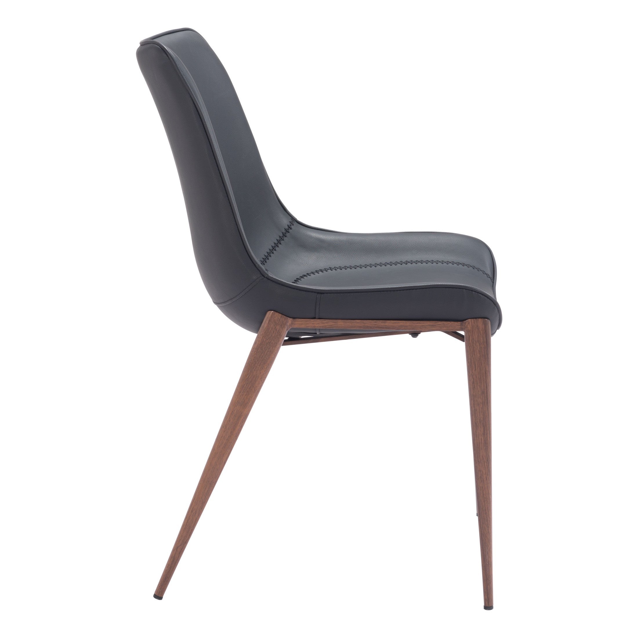 Magnus Dining Chair (Set of 2) Black & Walnut