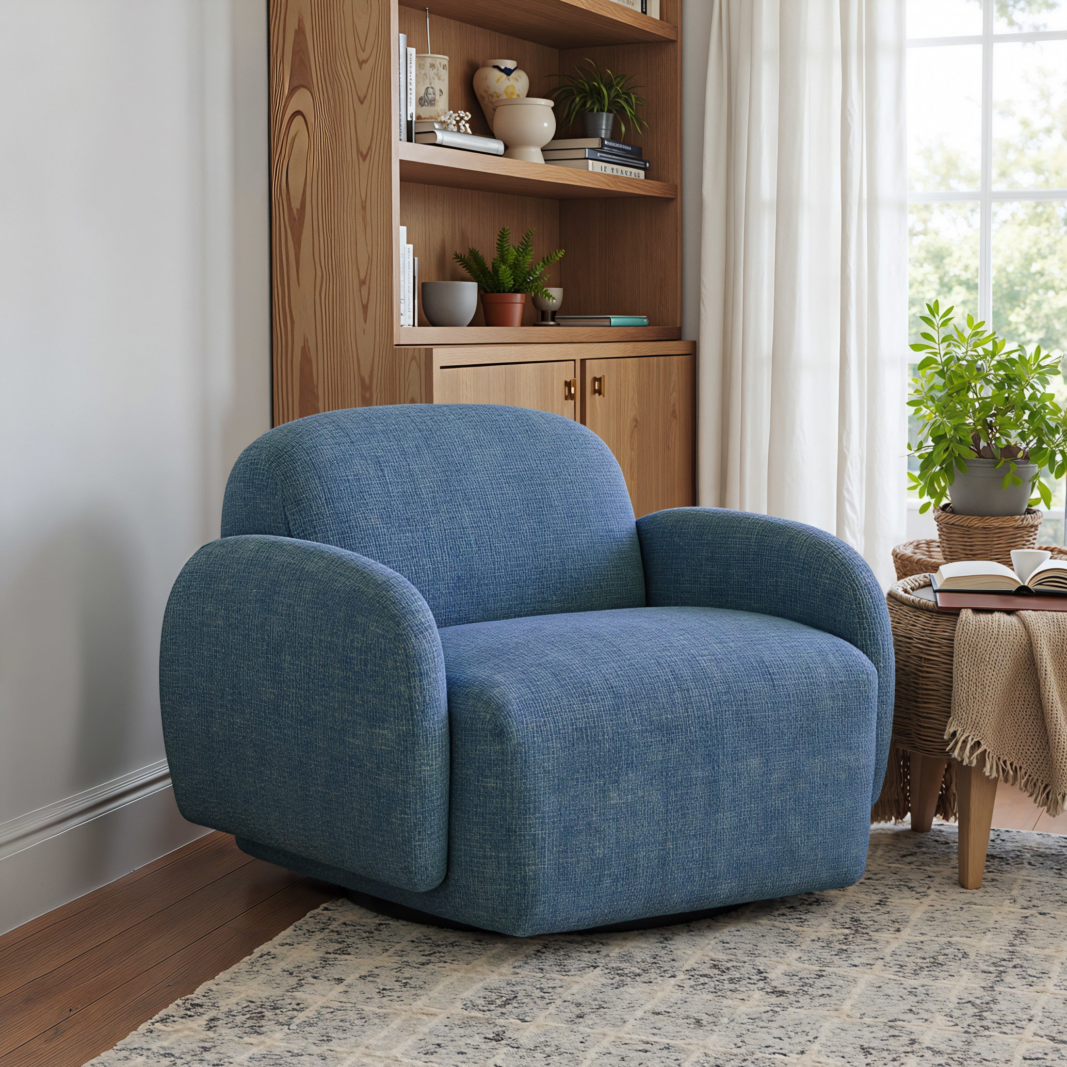 Cleo Swivel Chair Blue