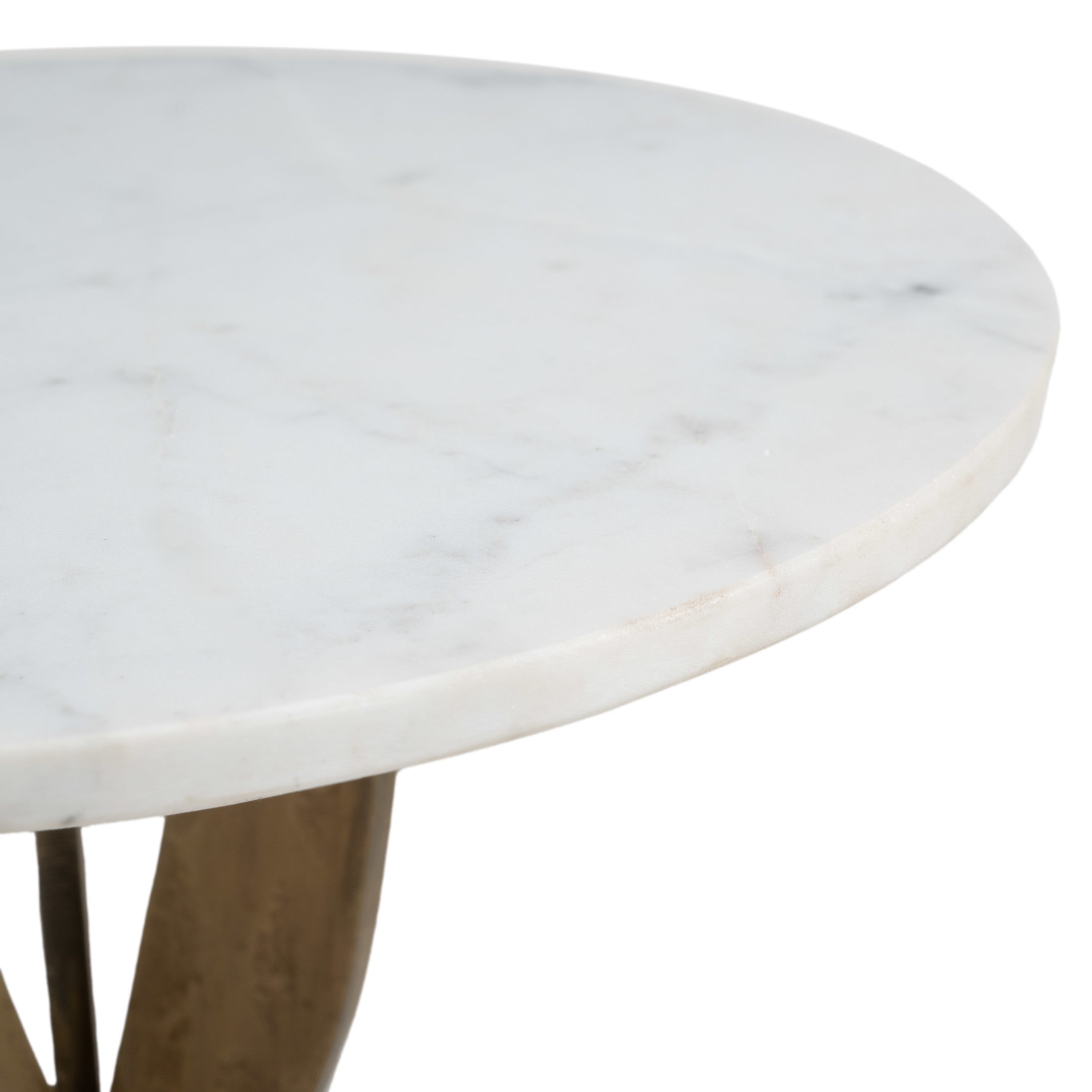 Ophelia Side Table White & Brass