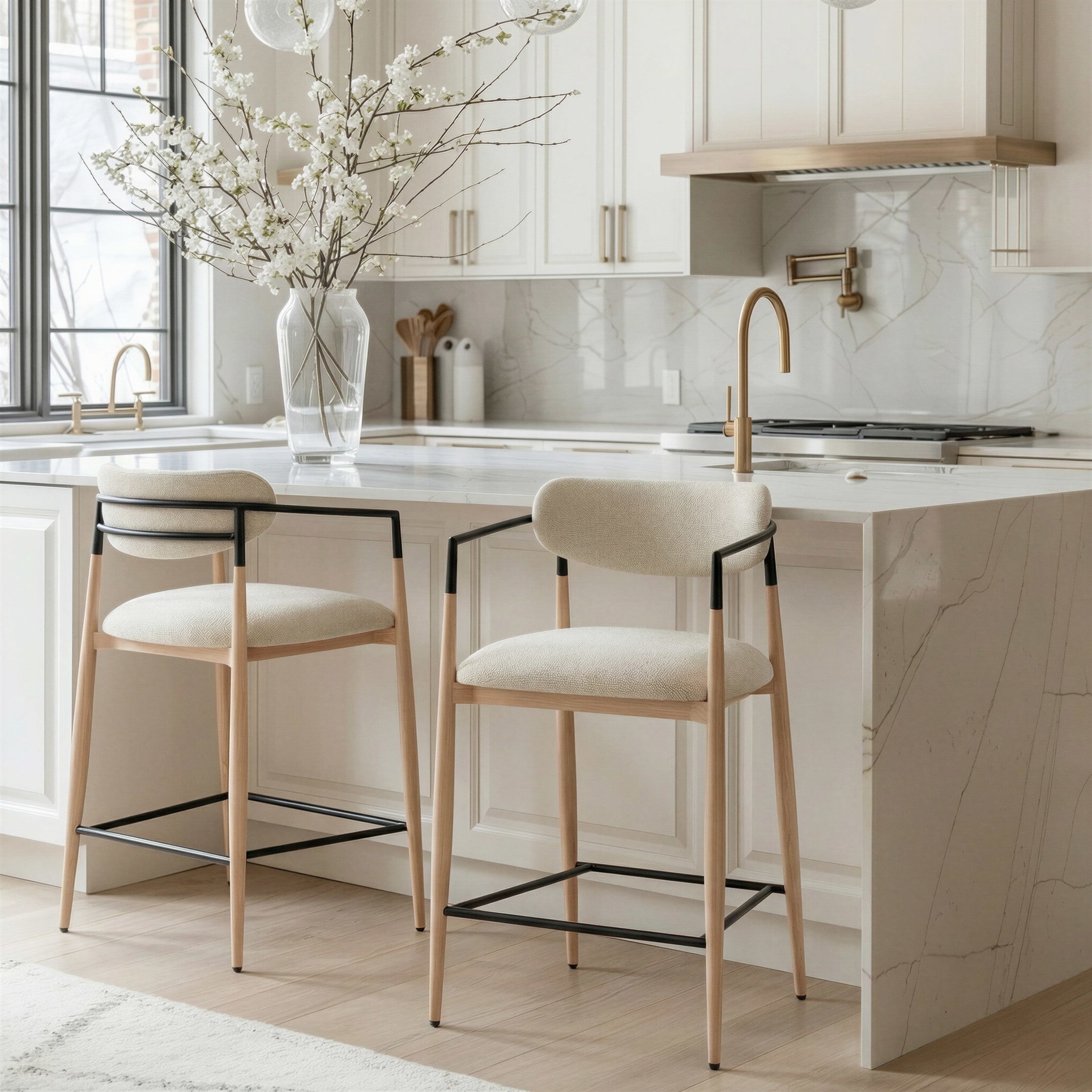 Equinox Counter Stool Oyster Gray & Natural