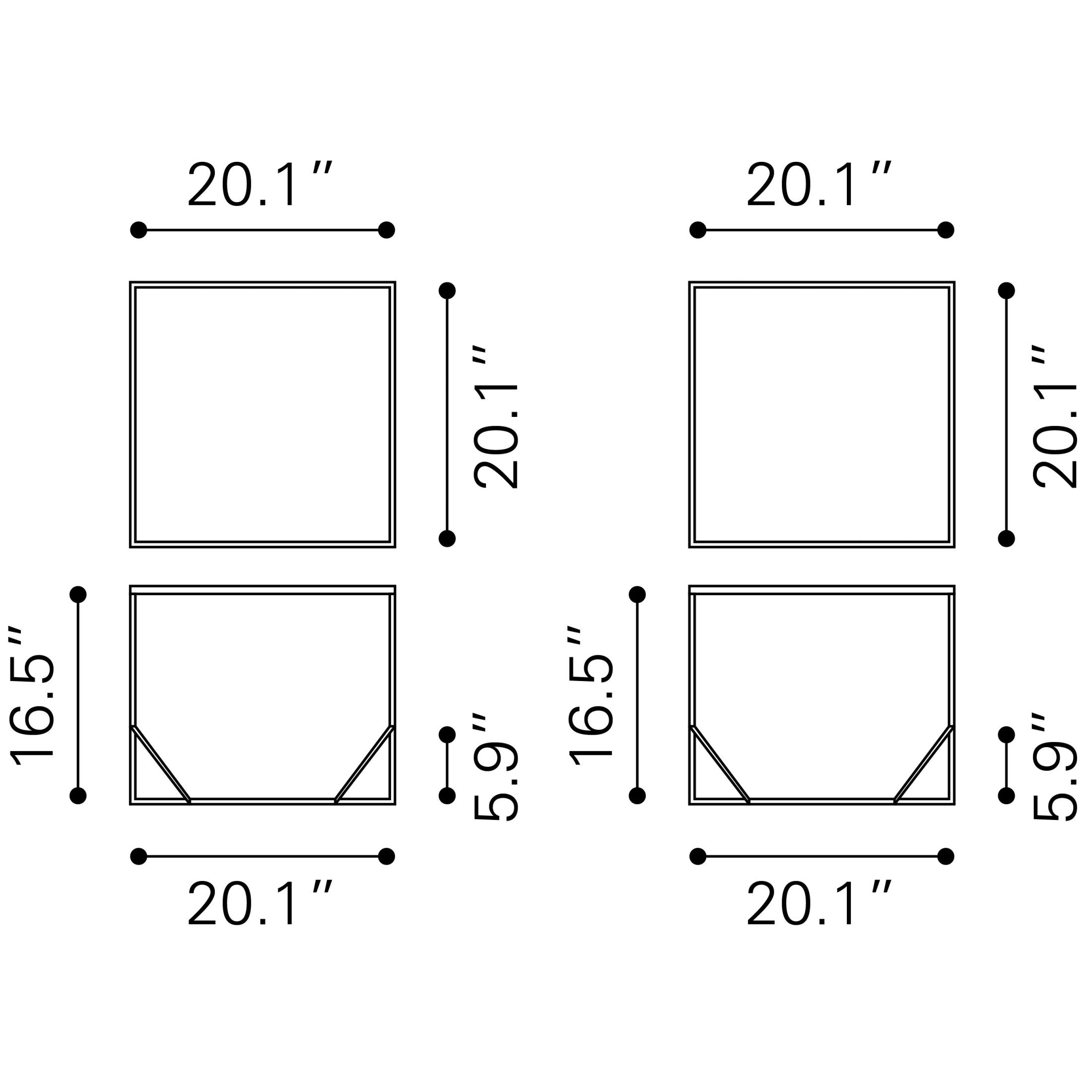 Arzon Coffee Table Set (2-Piece) Bronze
