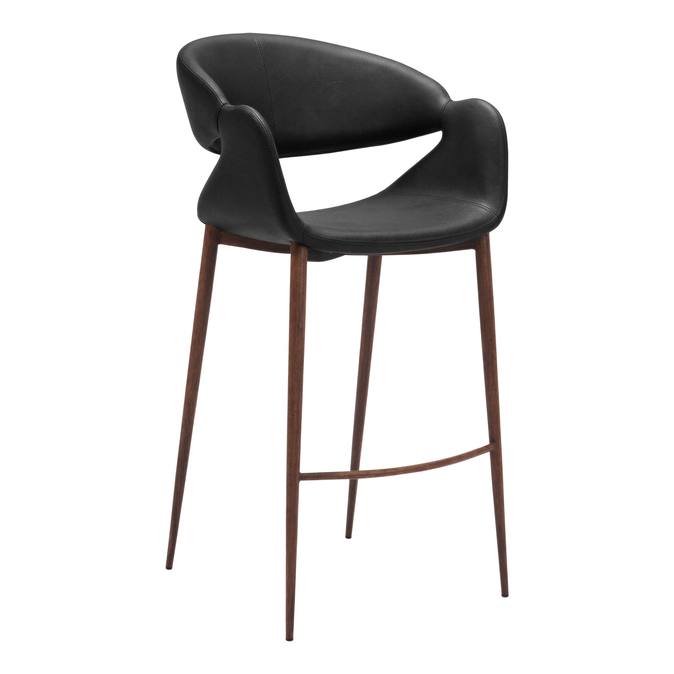 Limay Barstool Black & Walnut