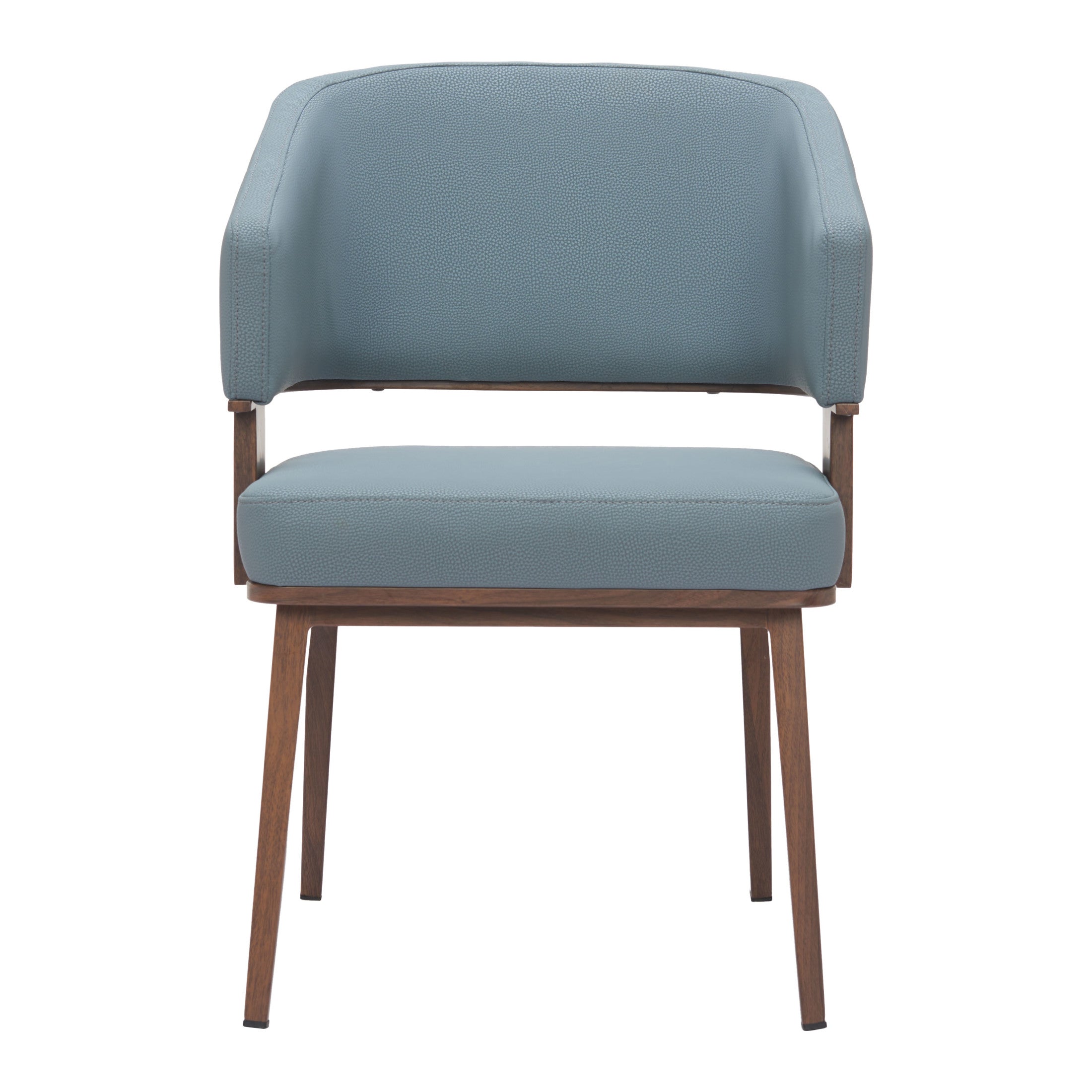 Poise Dining Chair Azure Gray & Walnut