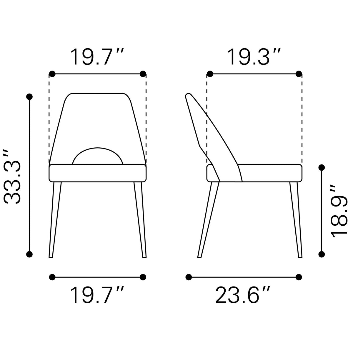 Leith Dining Chair (Set of 2) Gray
