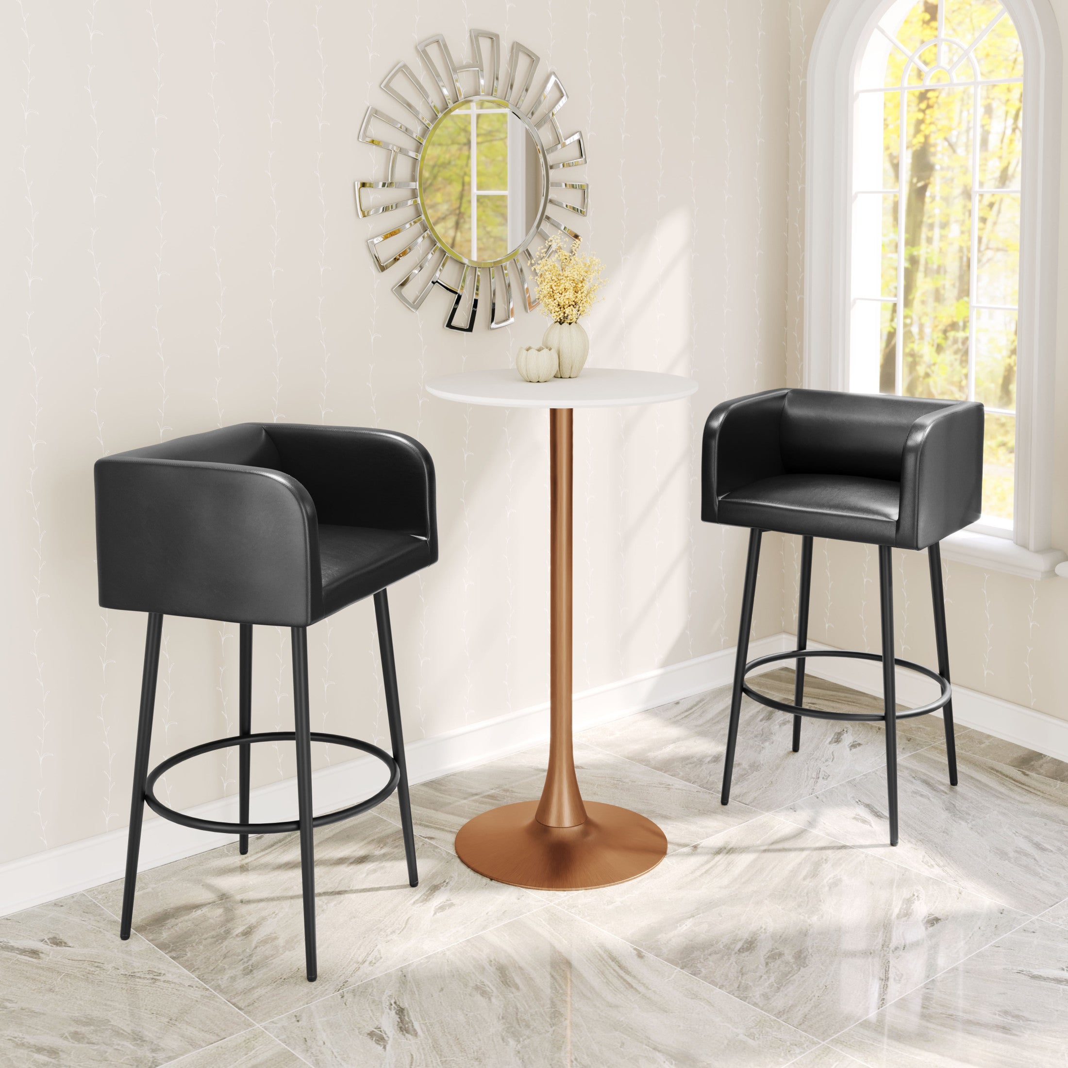 Horbat Barstool (Set of 2) Black