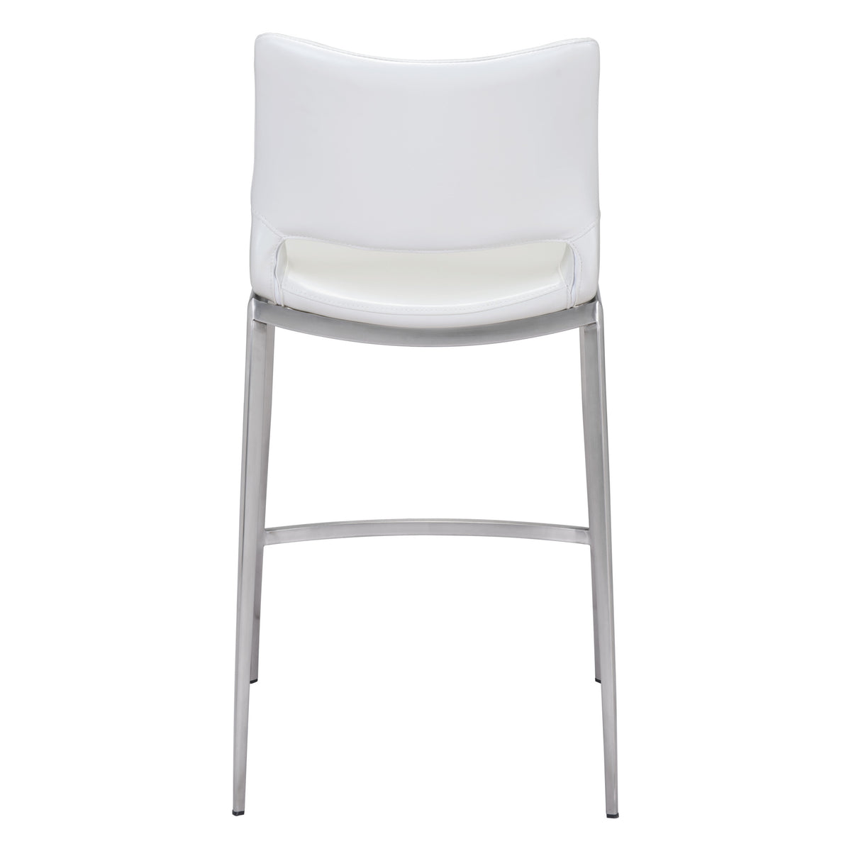 Ace Counter Stool (Set of 2) White & Silver