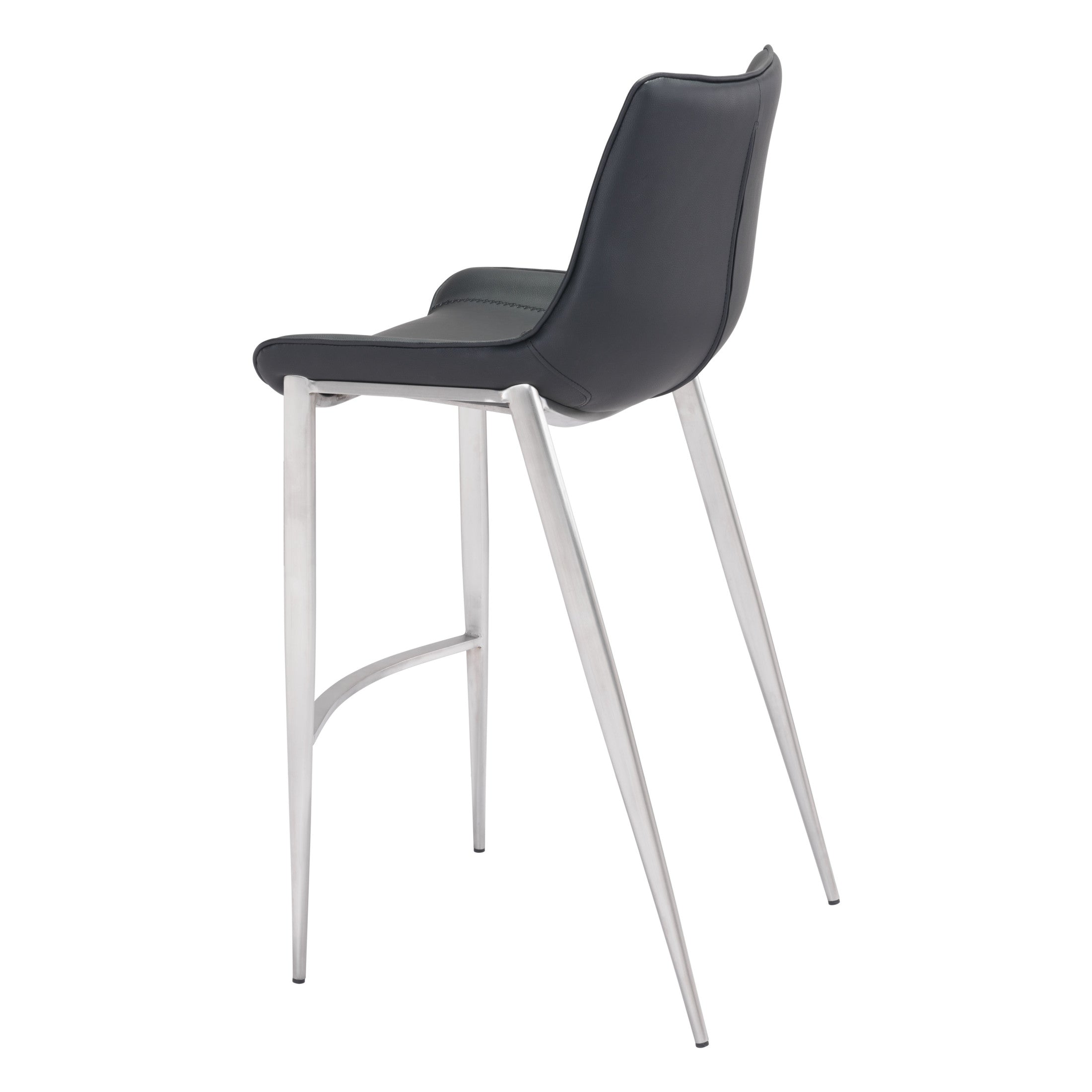 Magnus Barstool (Set of 2) Black & Silver