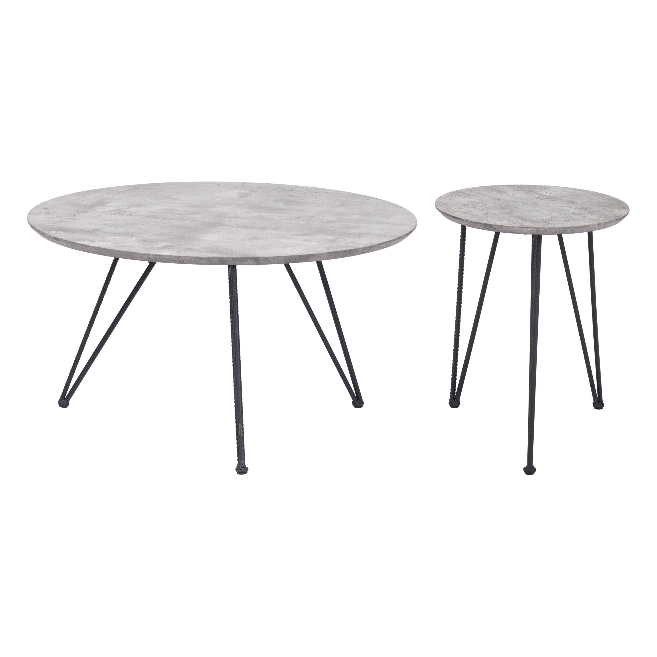 Kerris Coffee Table Set (2-Piece) Gray & Black