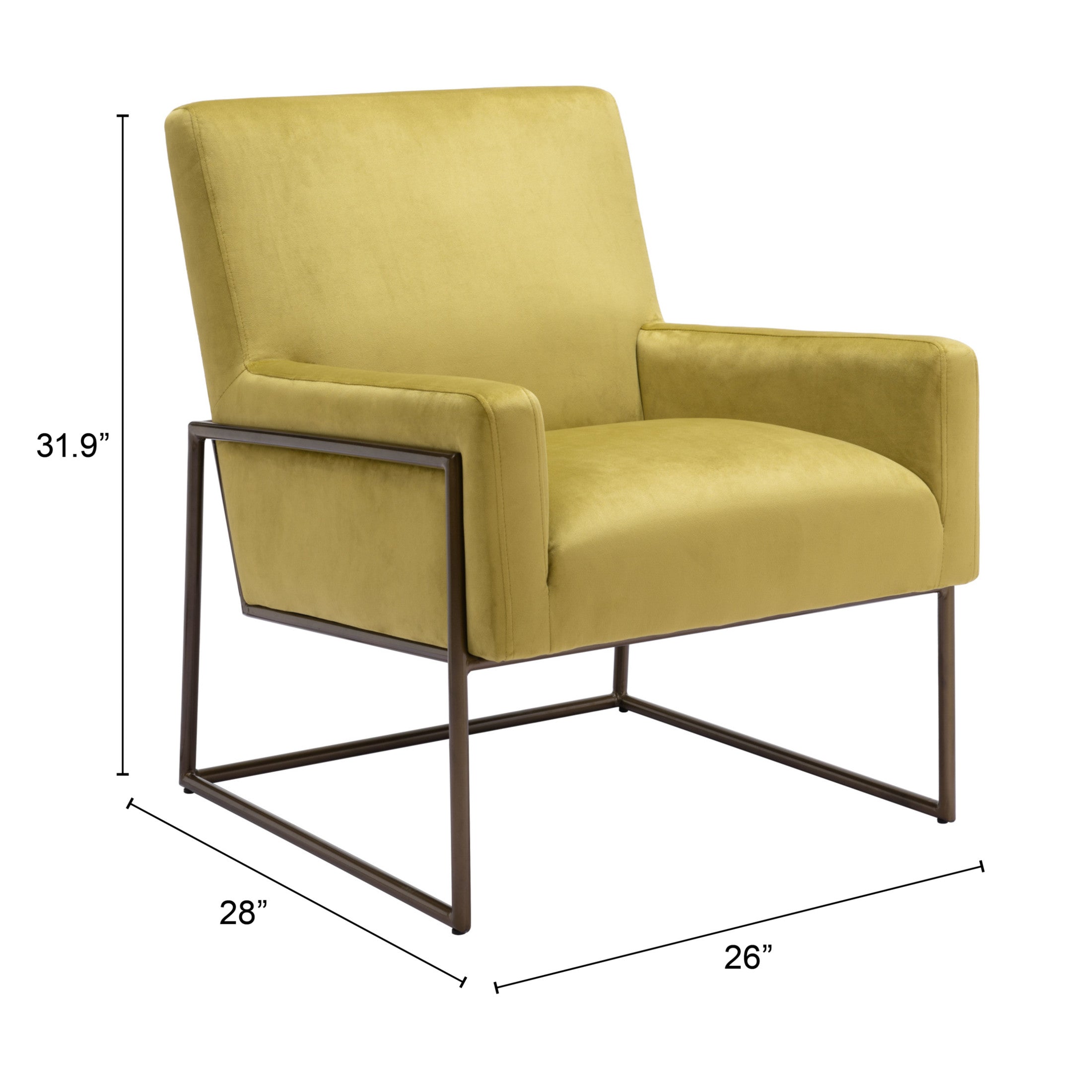 New York Accent Chair Olive Green