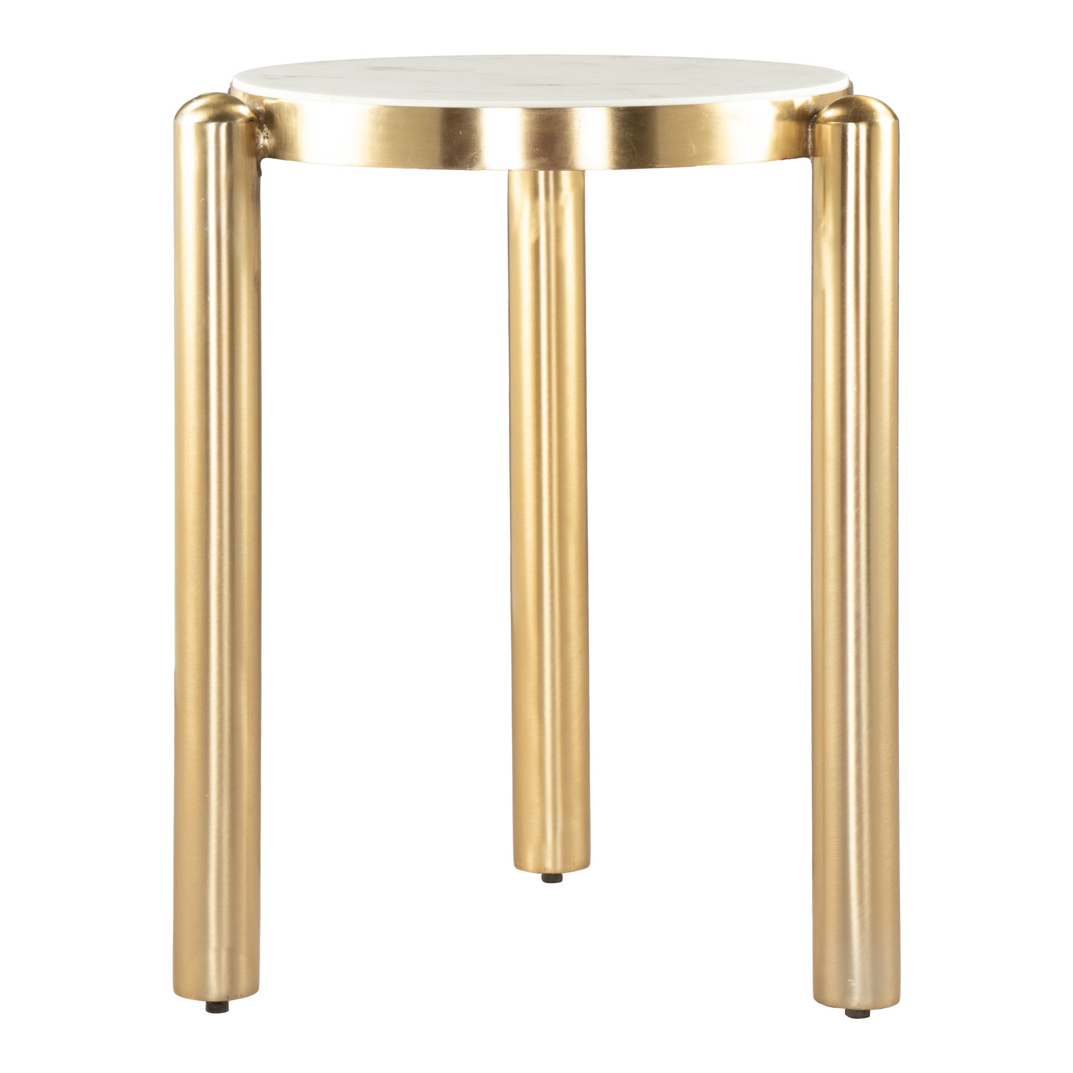 Noan Side Table White & Gold
