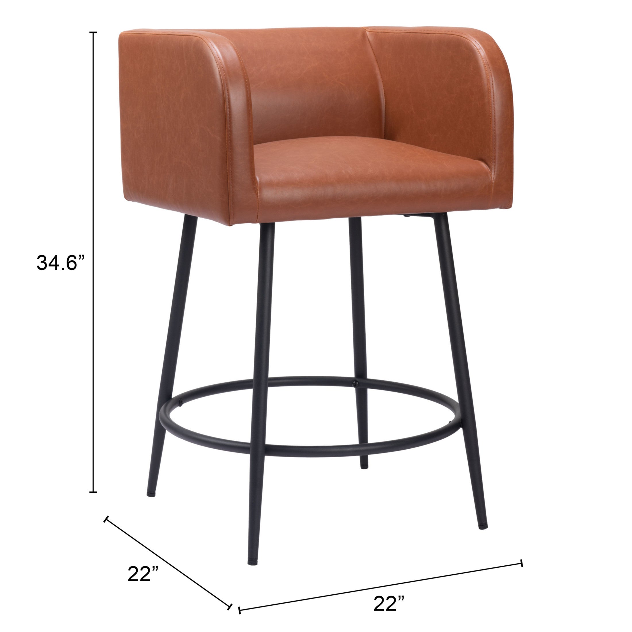 Horbat Counter Stool (Set of 2) Brown