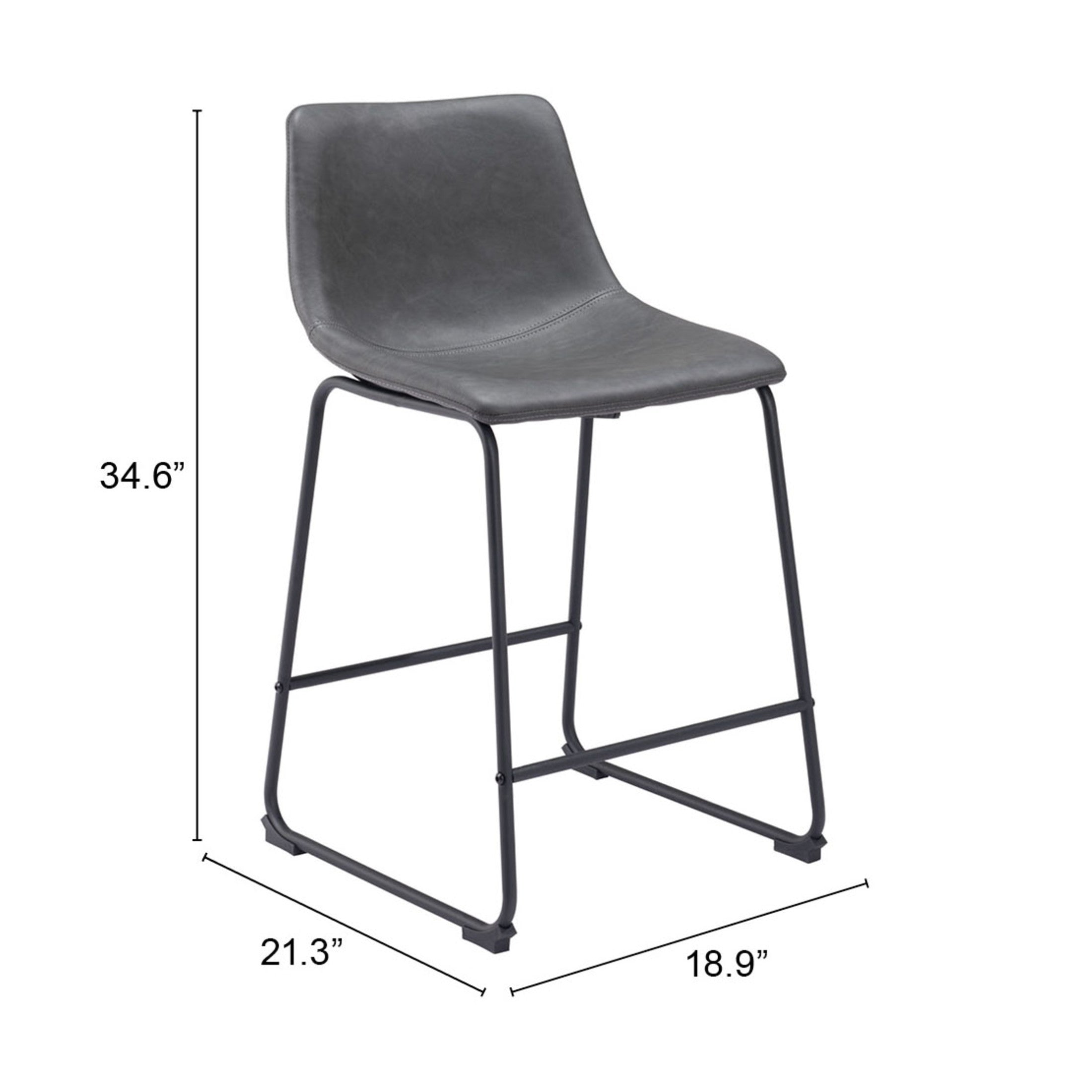 Smart Counter Stool (Set of 2) Charcoal
