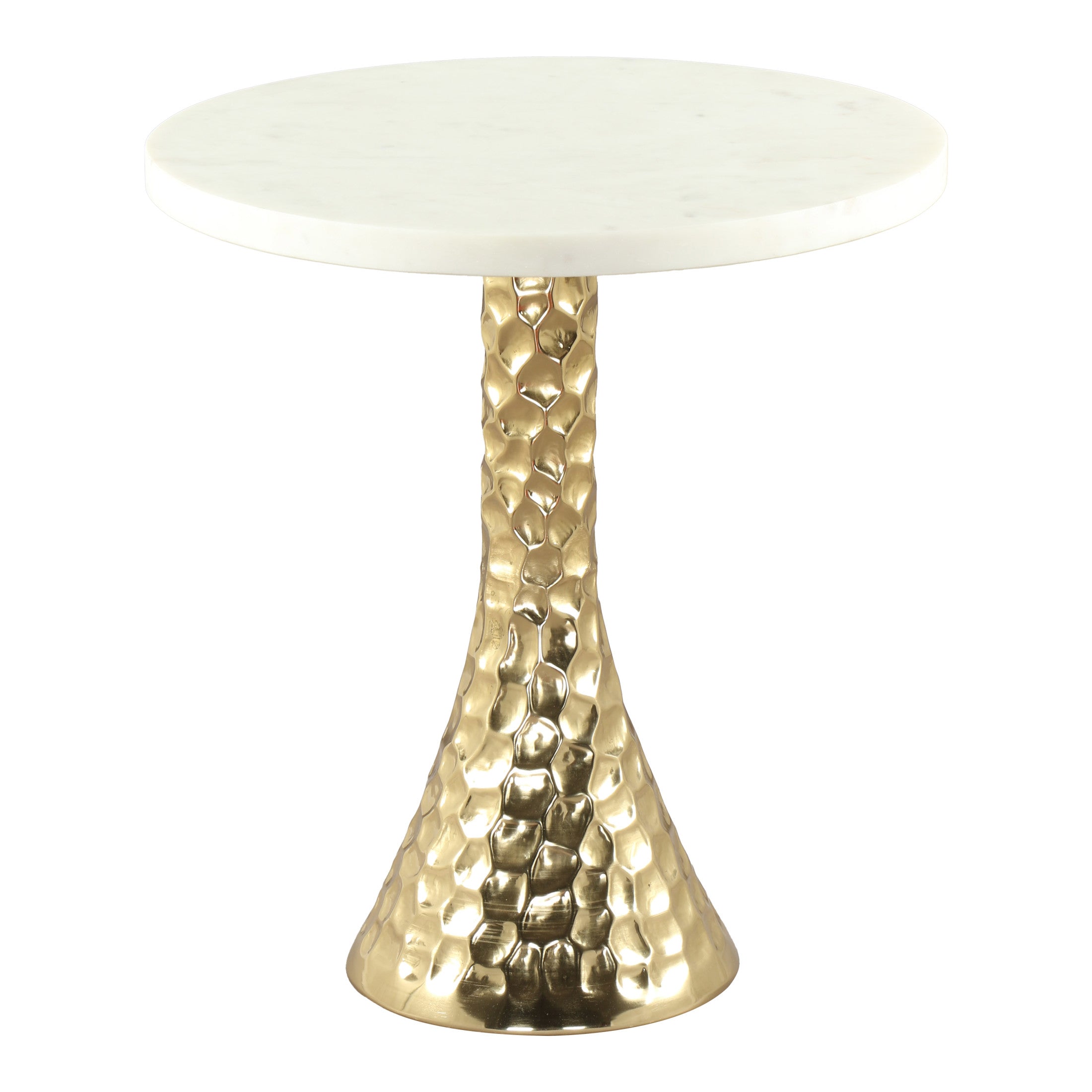 Lira Accent Table White & Gold