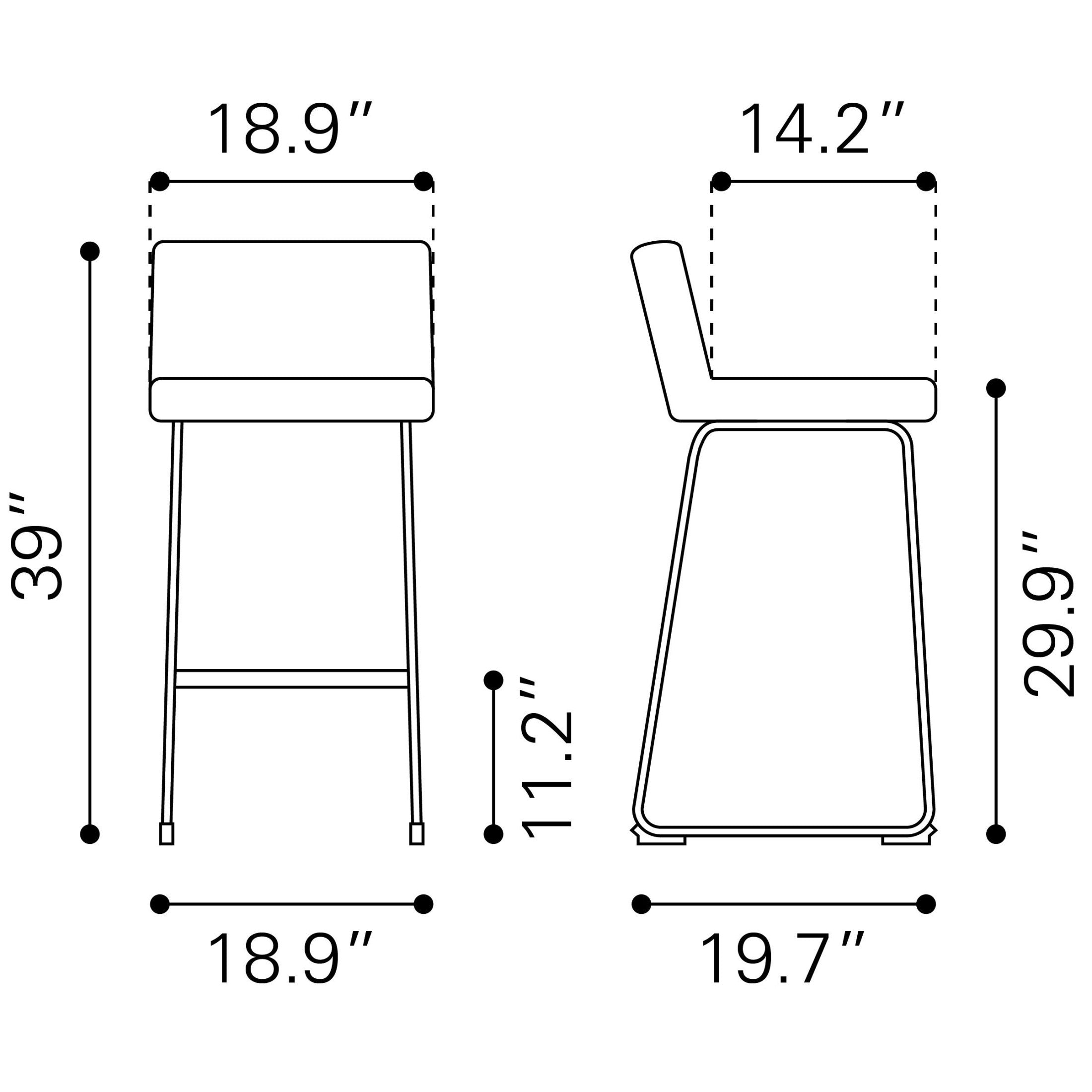 Pago Barstool (Set of 2) Brown