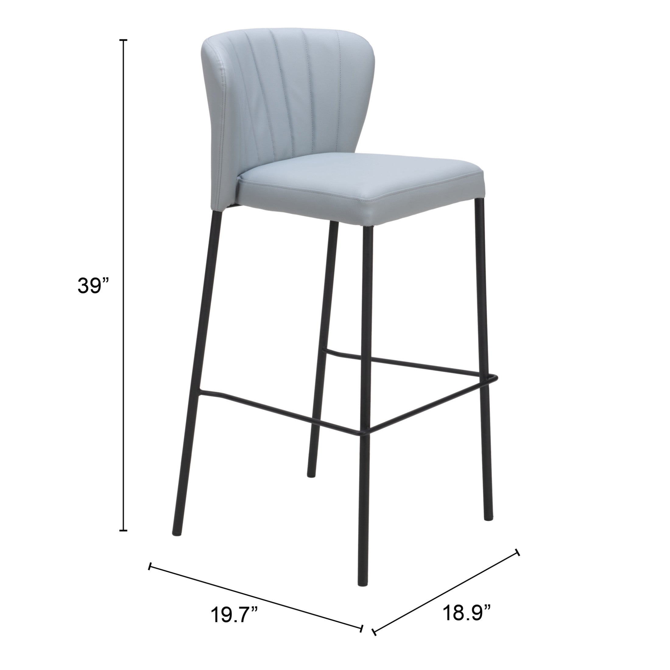 Linz Barstool (Set of 2) Gray