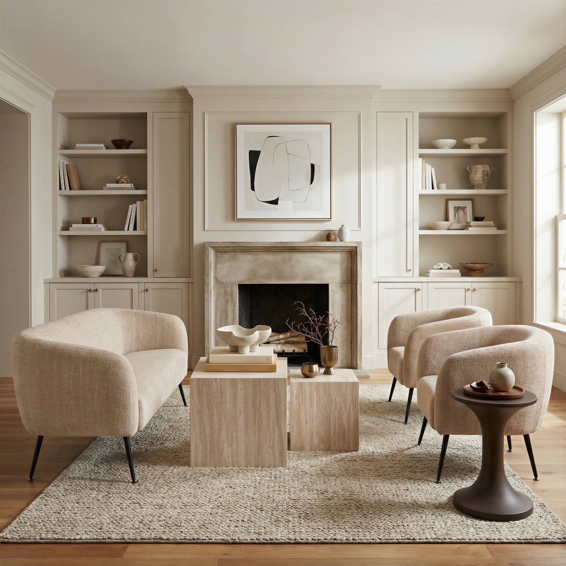 Racine Loveseat Linen Beige