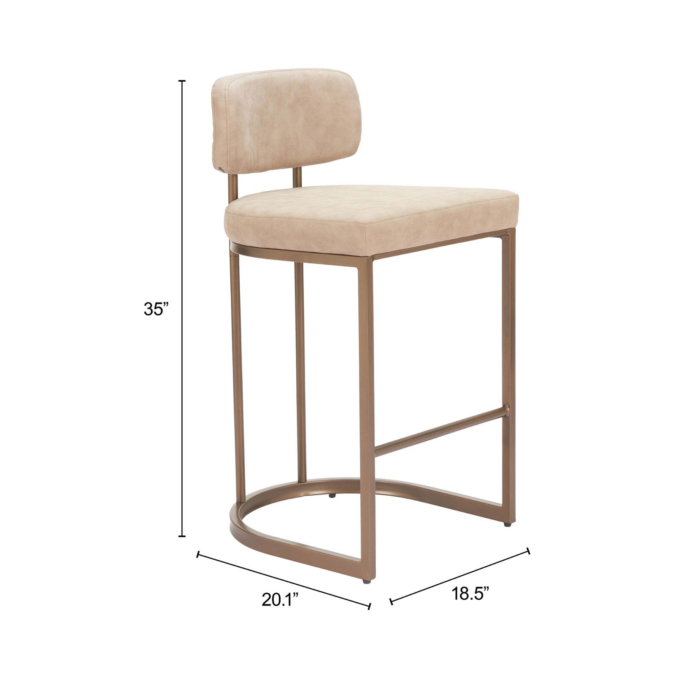 Velar Counter Stool (Set of 2) Beige
