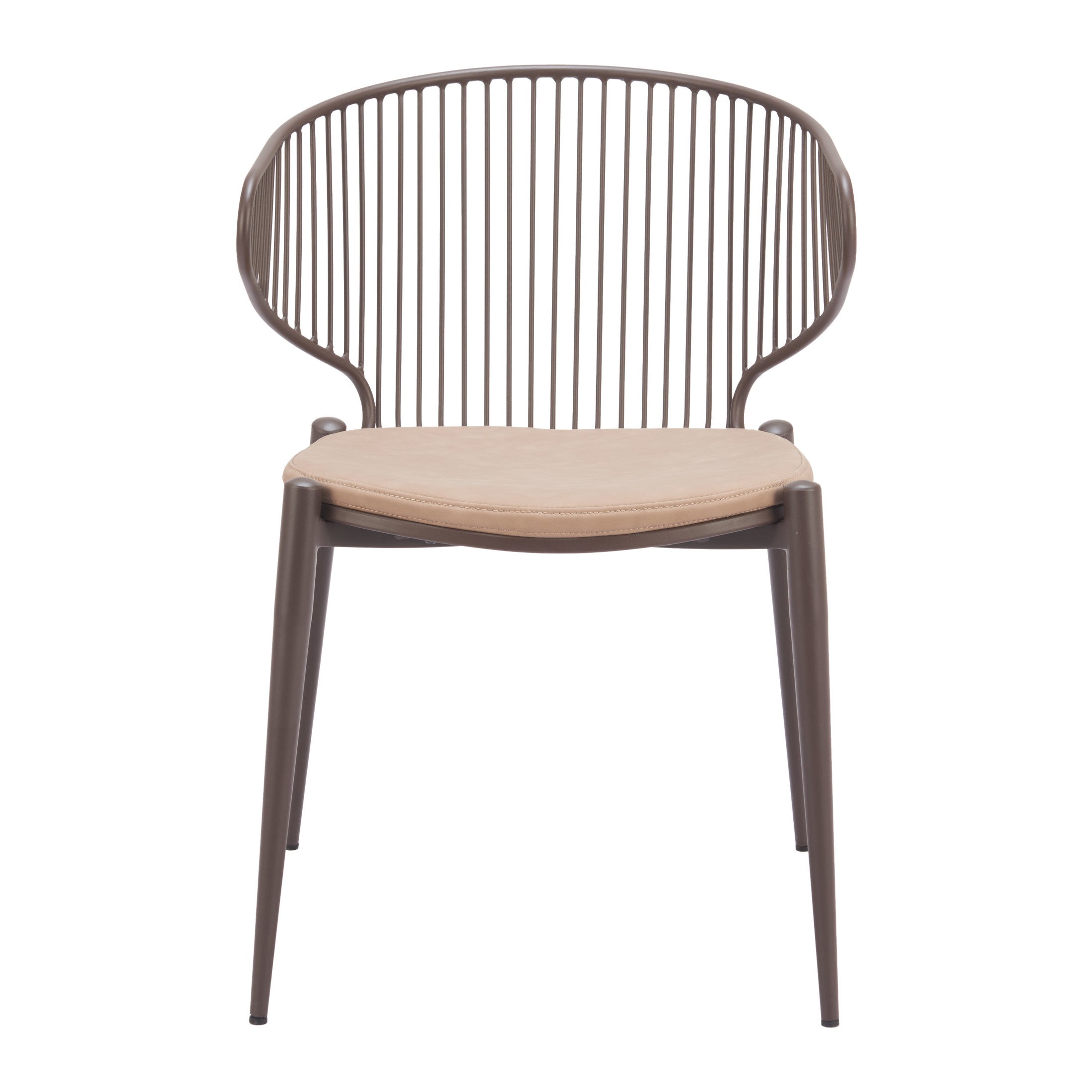 Silues Dining Chair (Set of 2) Taupe & Brown