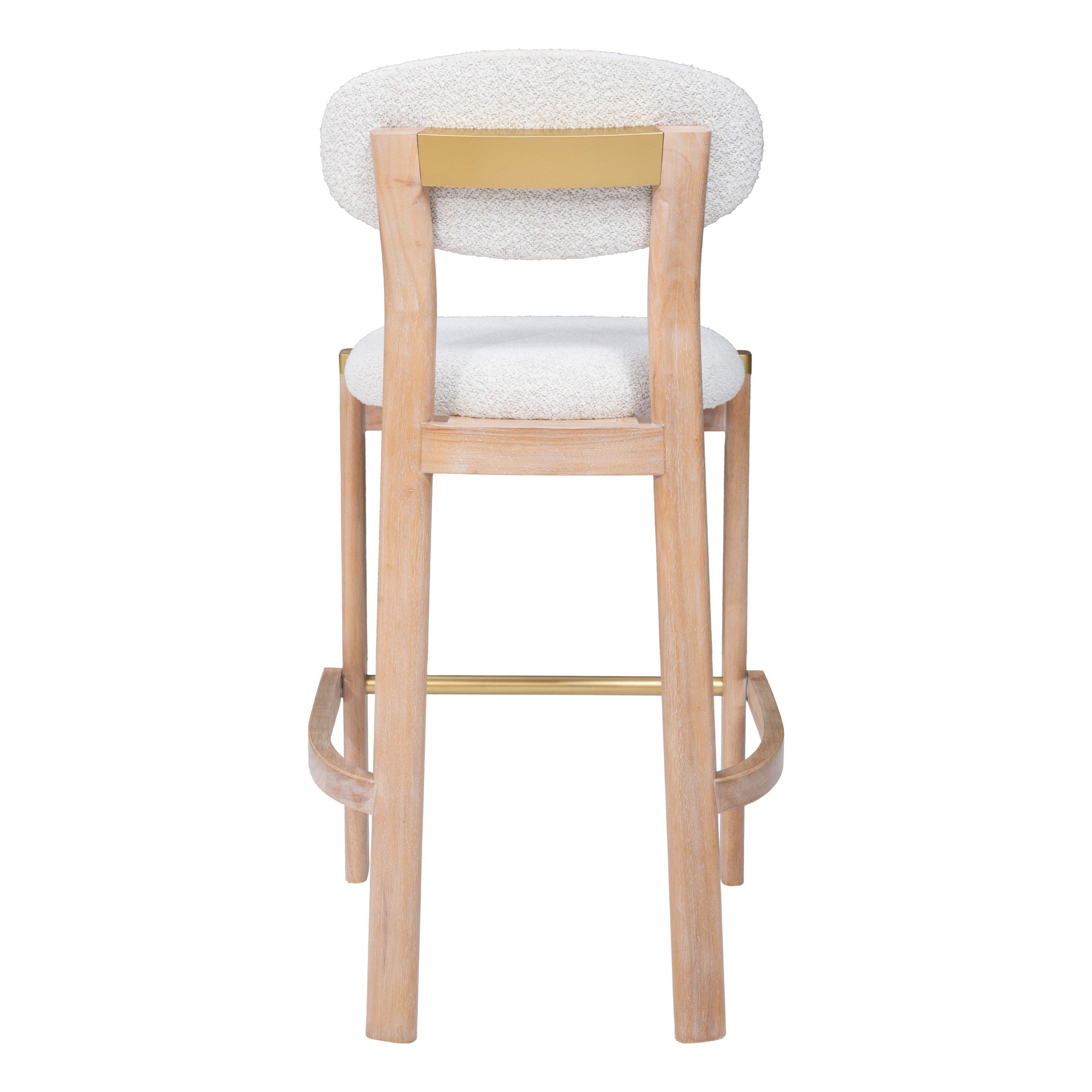 Rilou Barstool (Set of 2) White & Natural