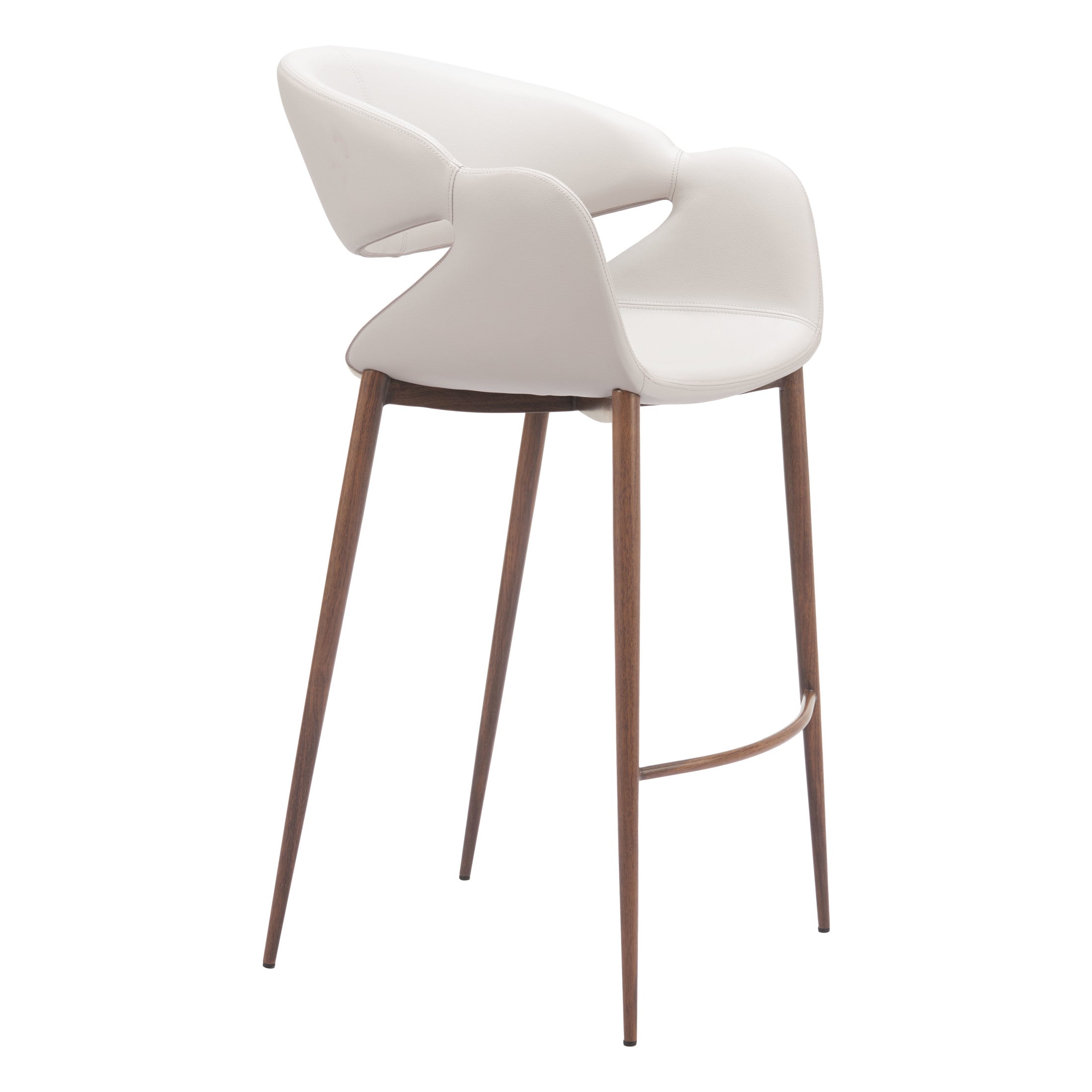 Limay Barstool Beige & Walnut