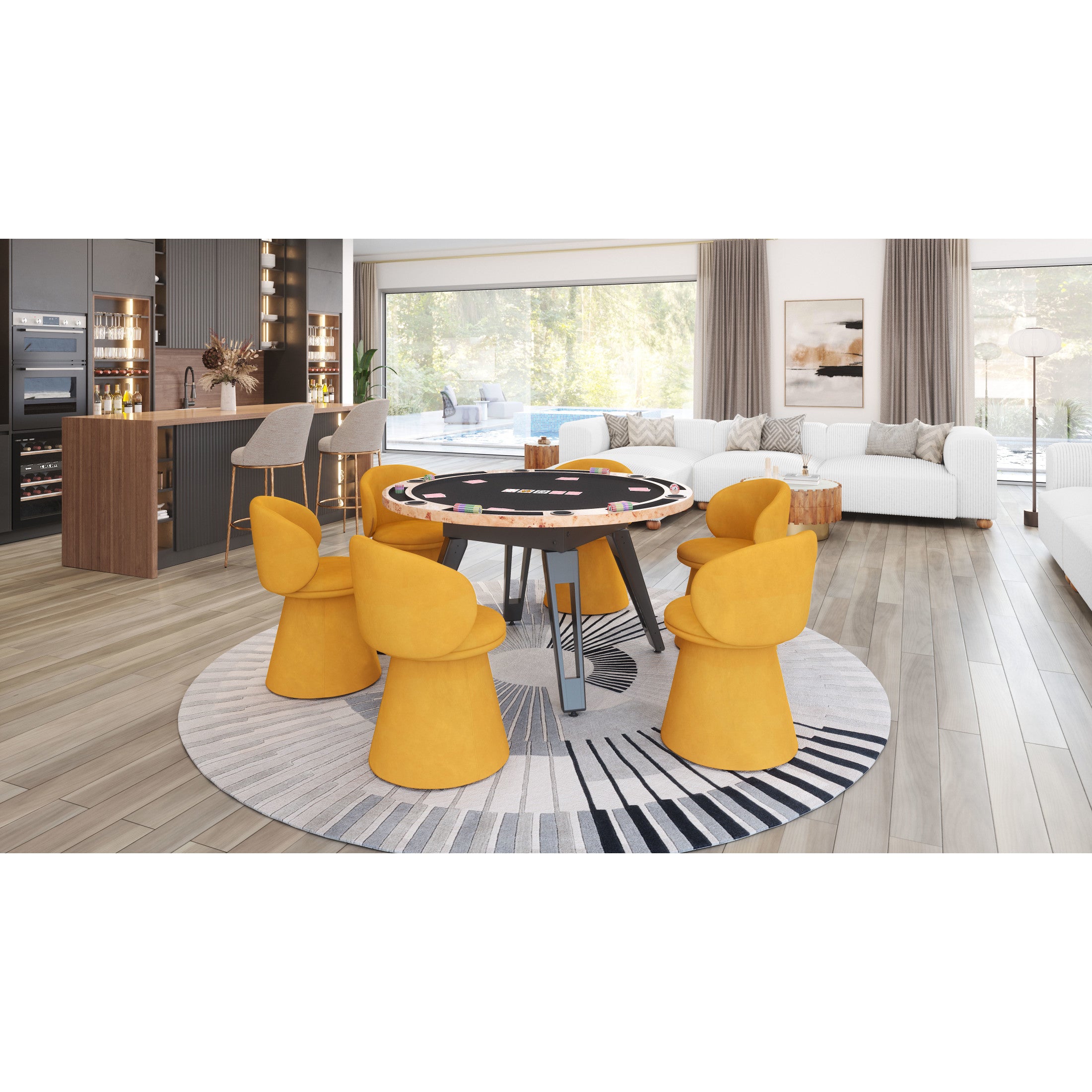 Oblic Swivel Dining Chair Orange