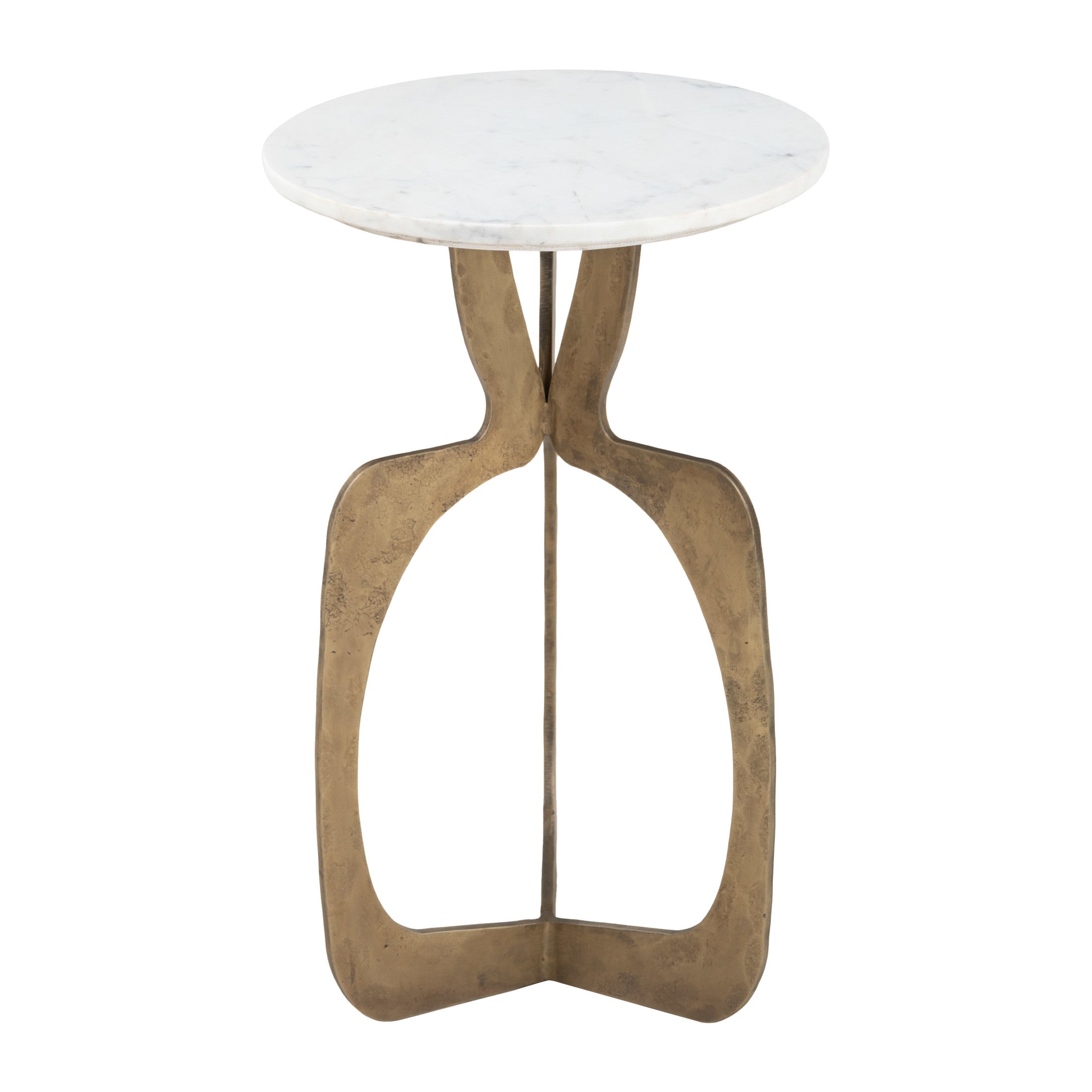 Ophelia Side Table White & Brass