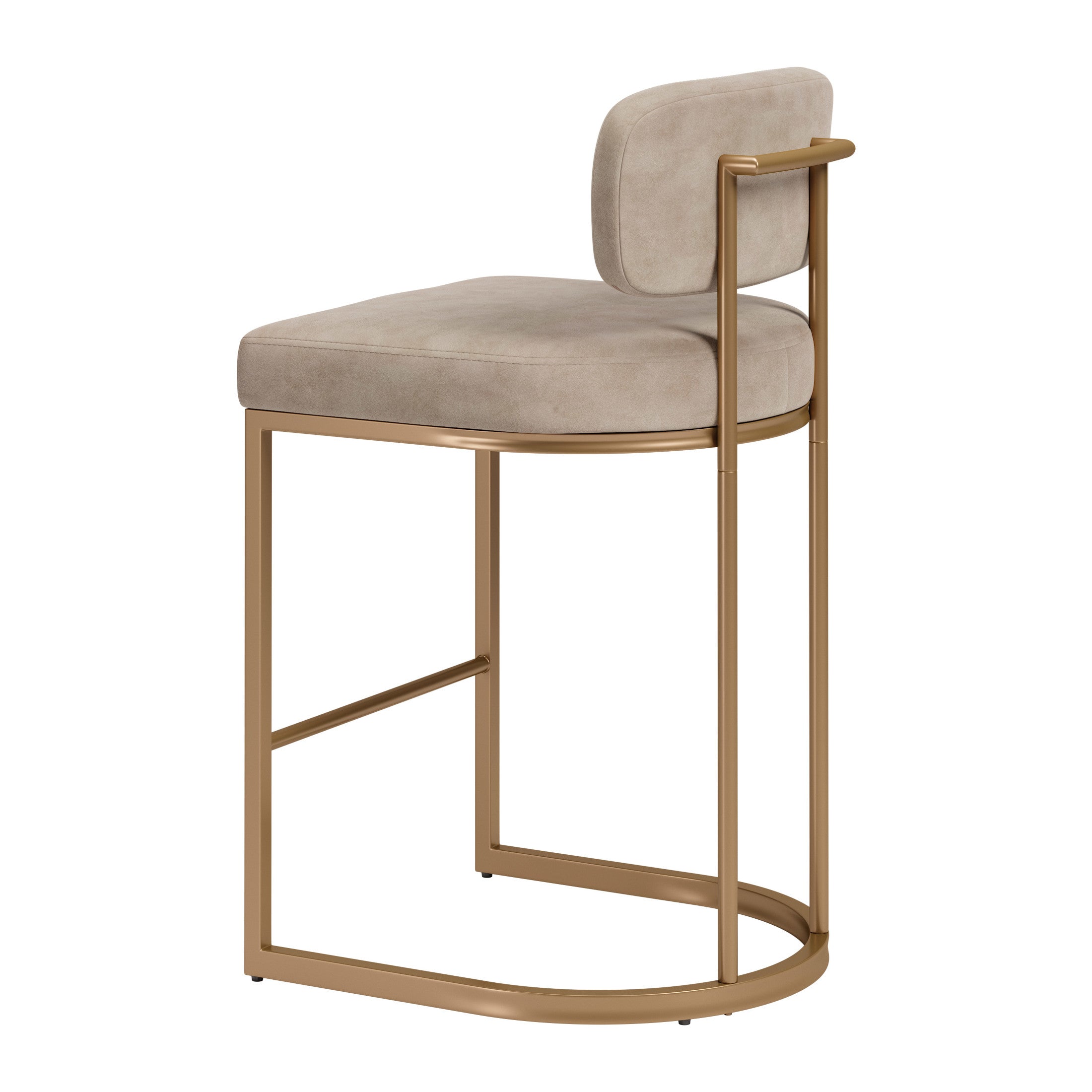 Velar Counter Stool (Set of 2) Beige & Bronze