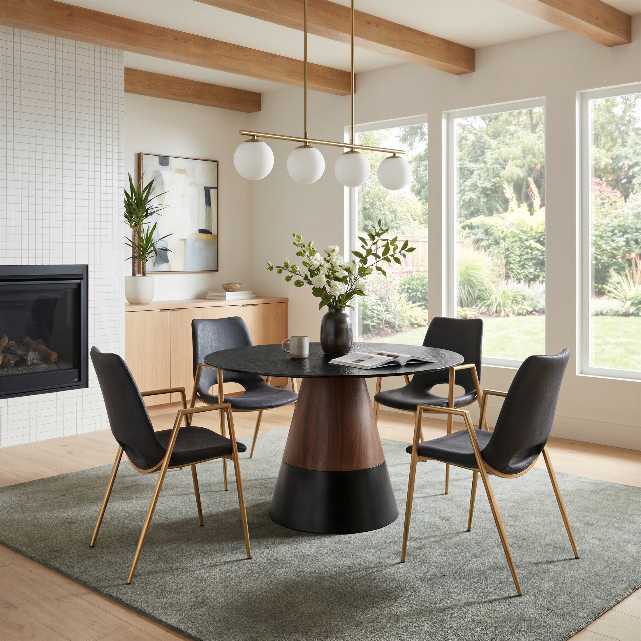 Desi Dining Chair (Set of 2) Black & Gold