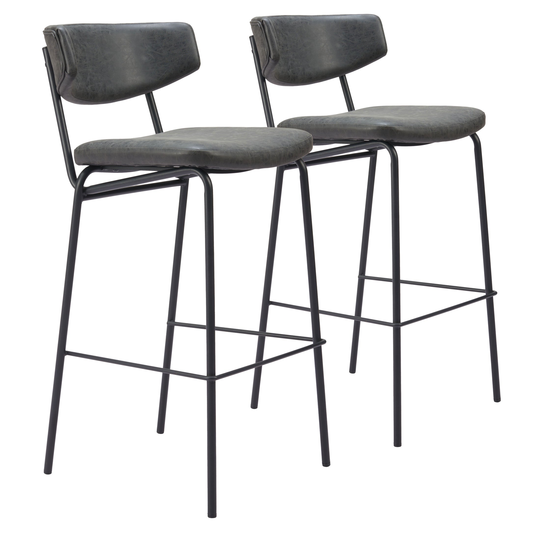 Charon Barstool (Set of 2) Vintage Black