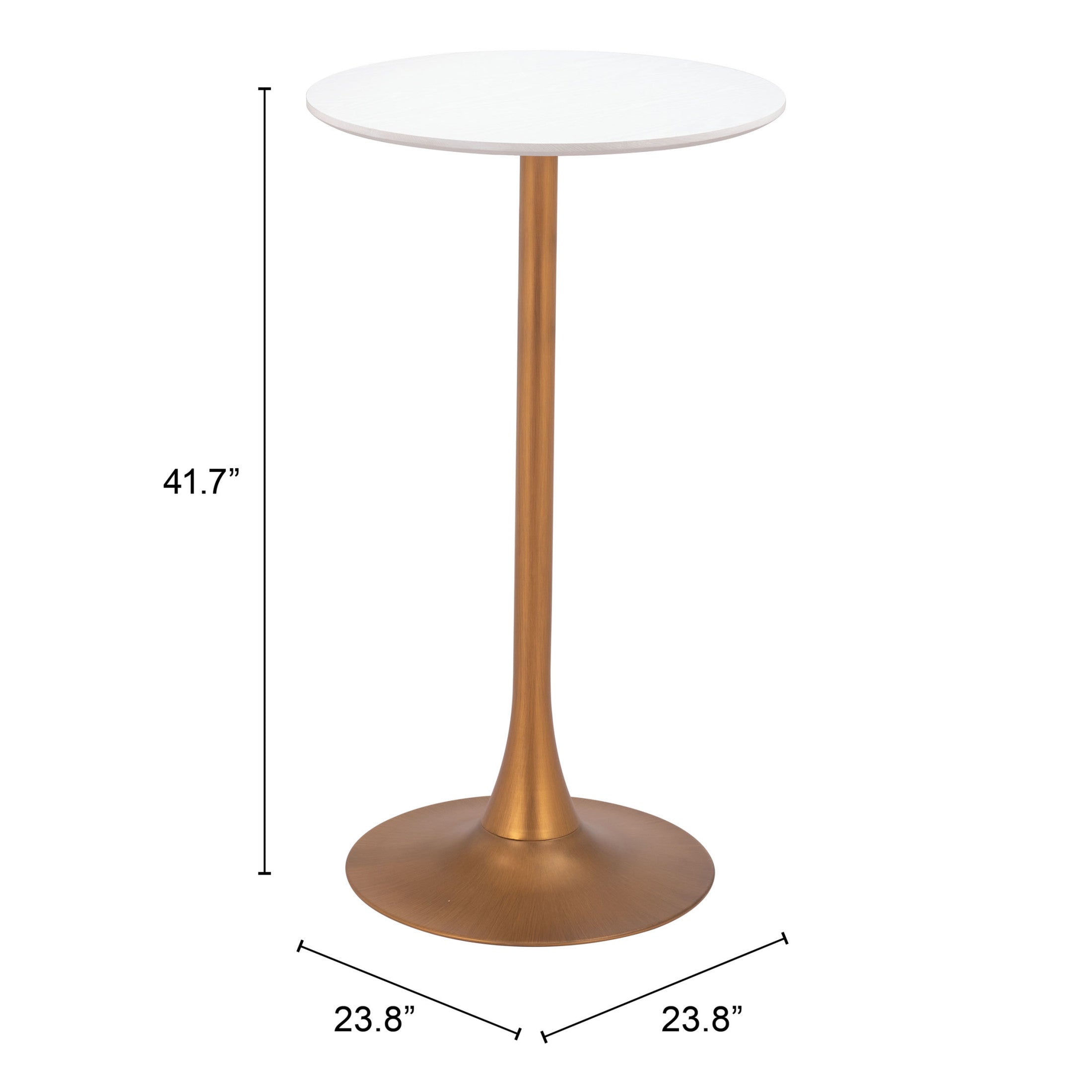 Auray Bar Table White & Gold
