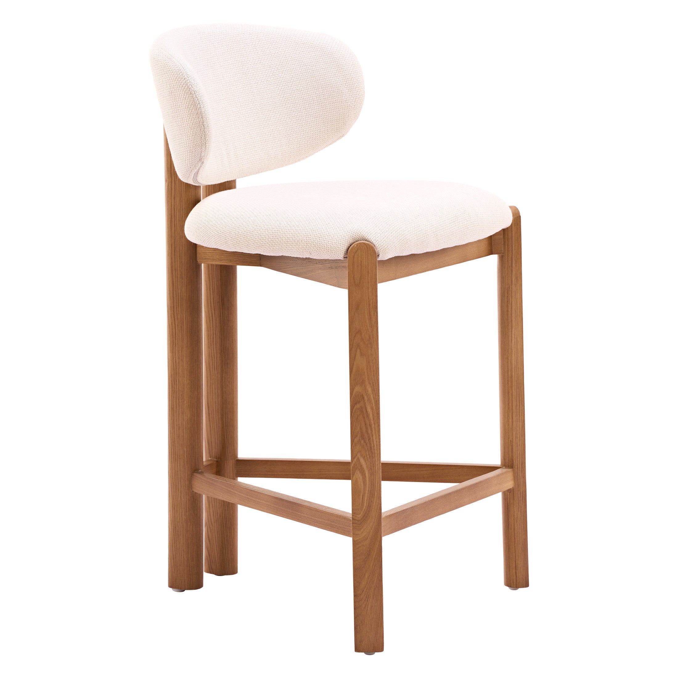 Rosetta Counter Stool (Set of 2) Beige & Walnut