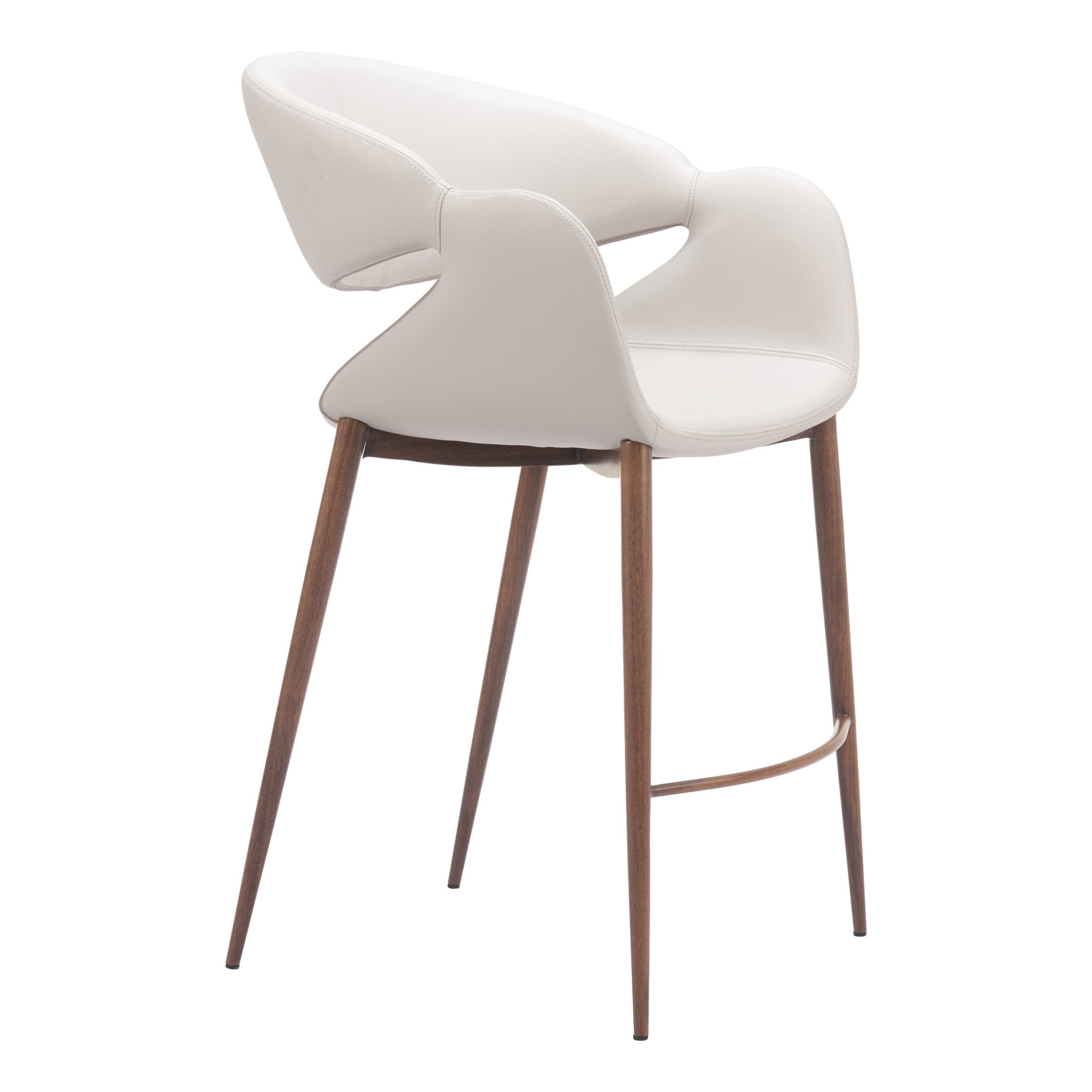 Limay Counter Stool Beige & Walnut