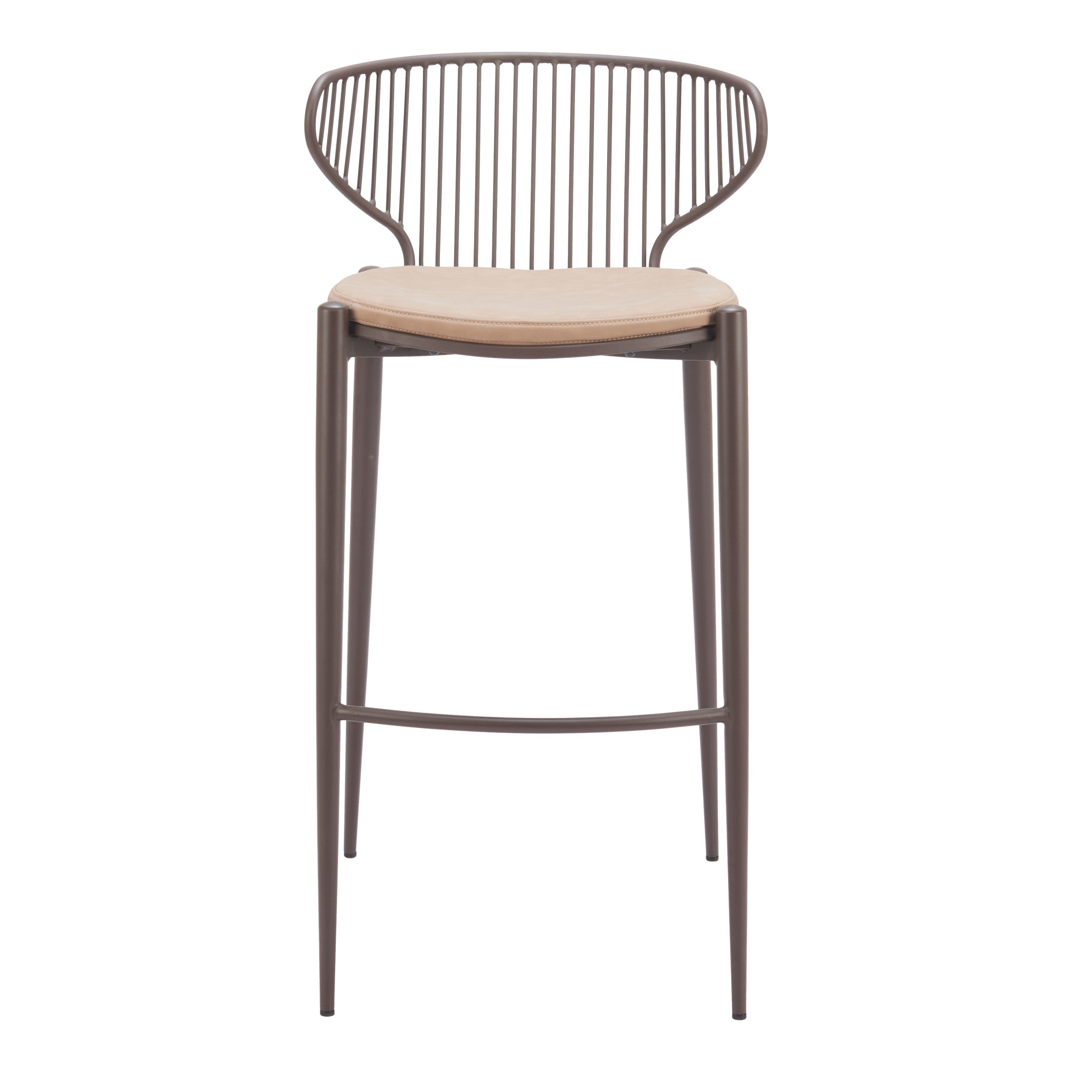 Silues Barstool (Set of 2) Taupe & Brown