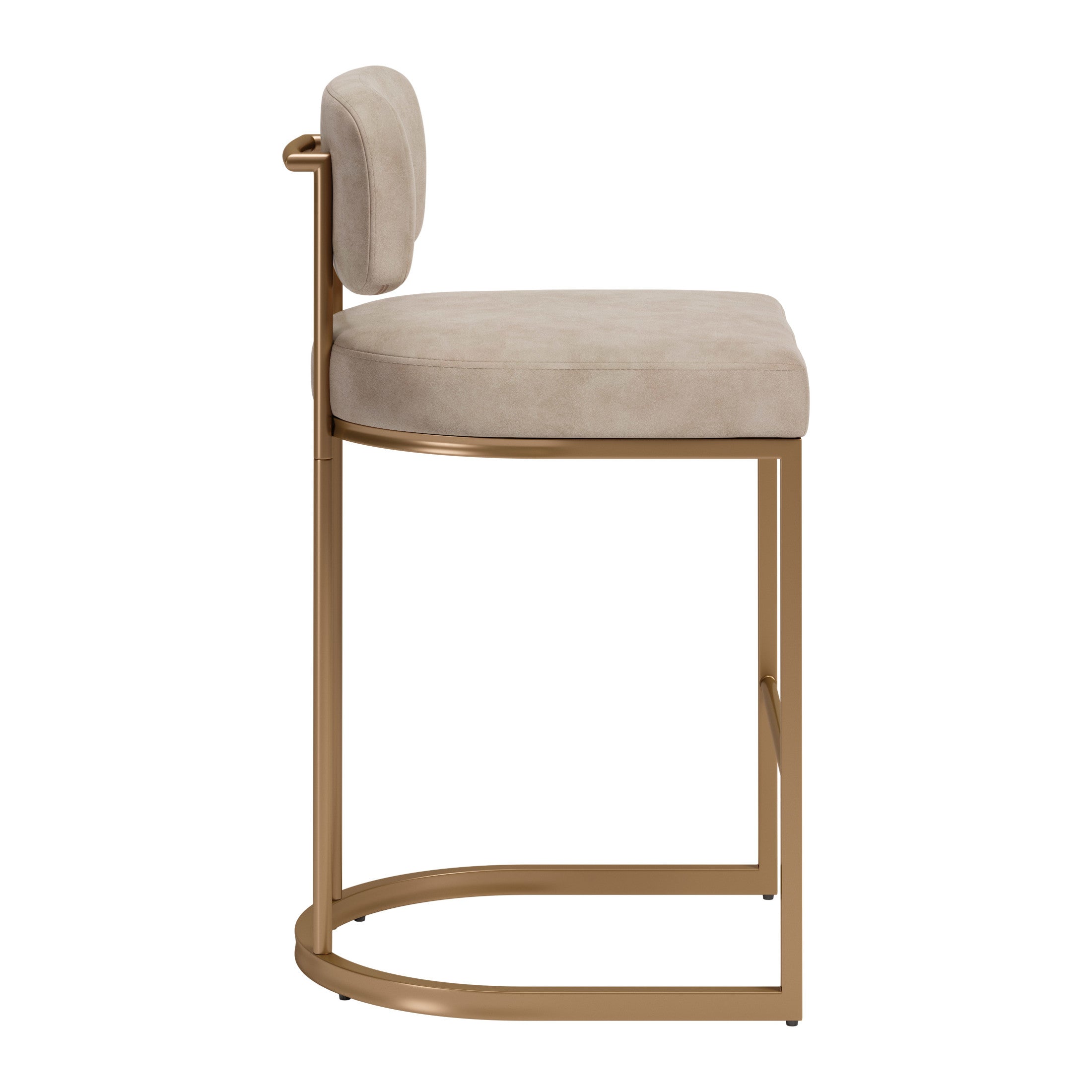 Velar Counter Stool (Set of 2) Beige & Bronze