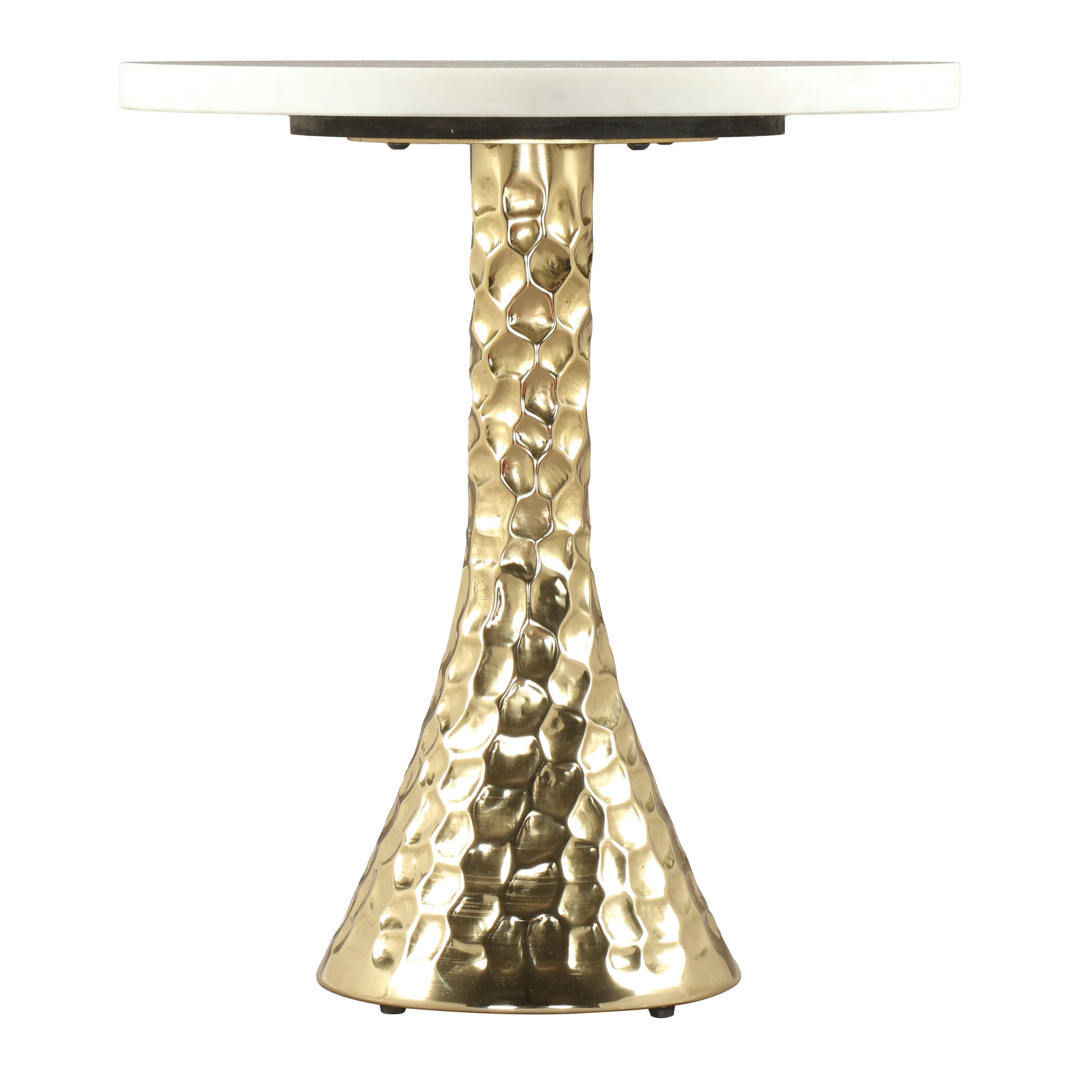 Lira Accent Table White & Gold