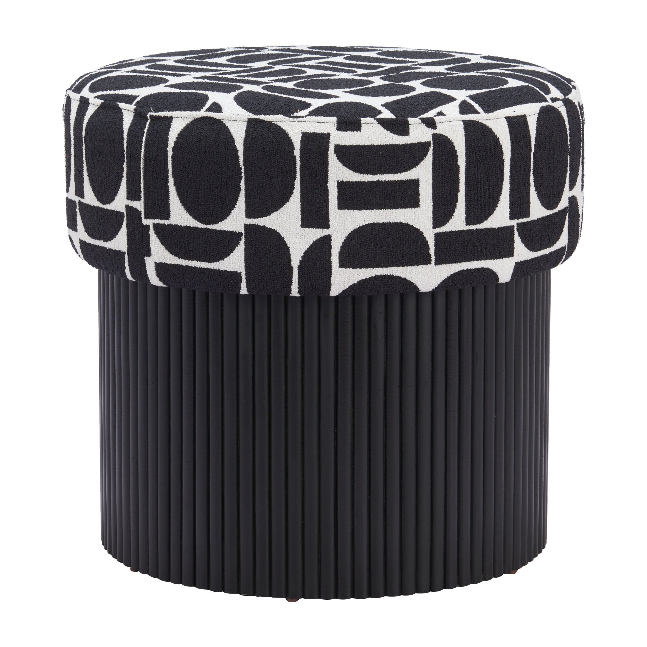Boto Storage Ottoman Black & White