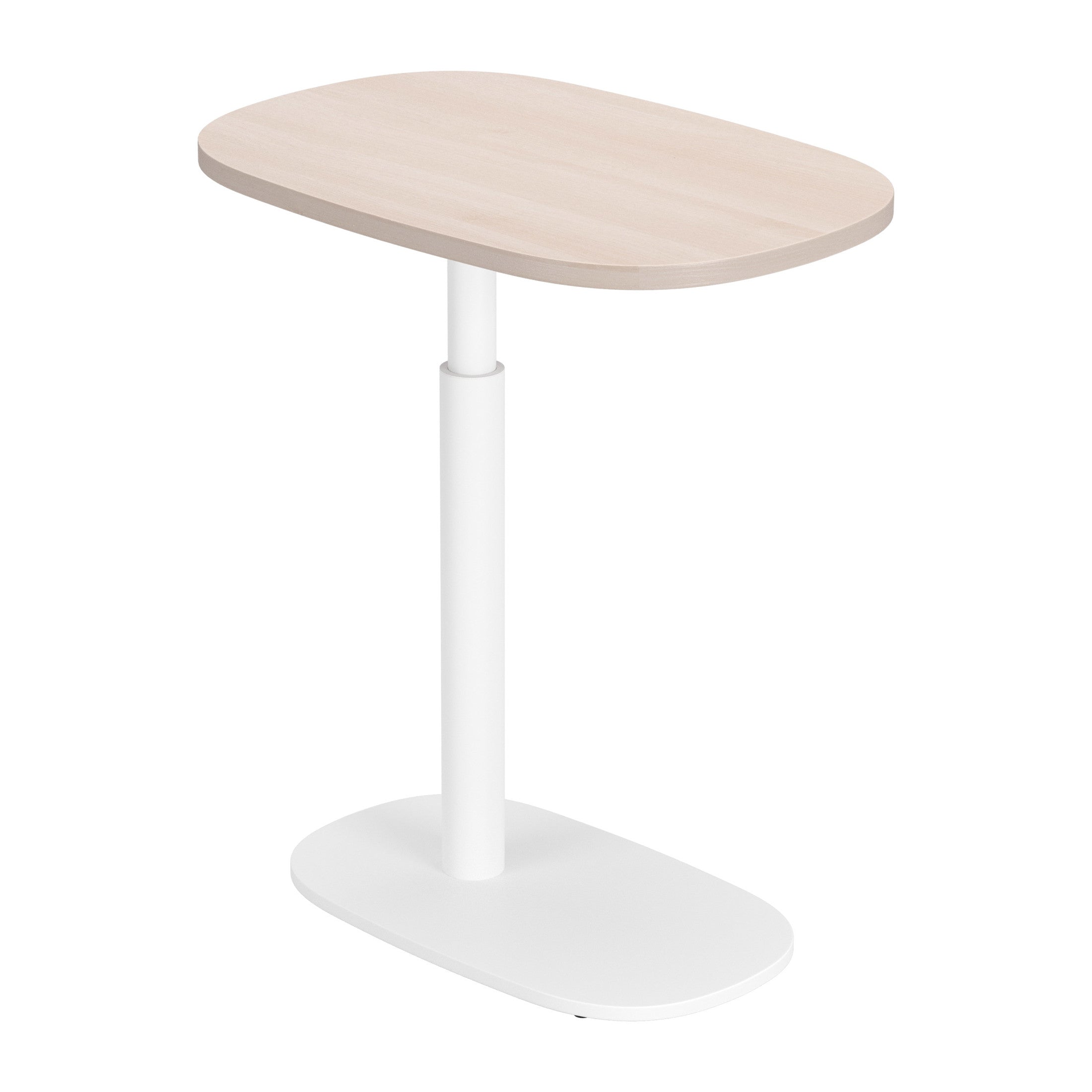 Buddy Adjustable Rotating Side Table Natural & White
