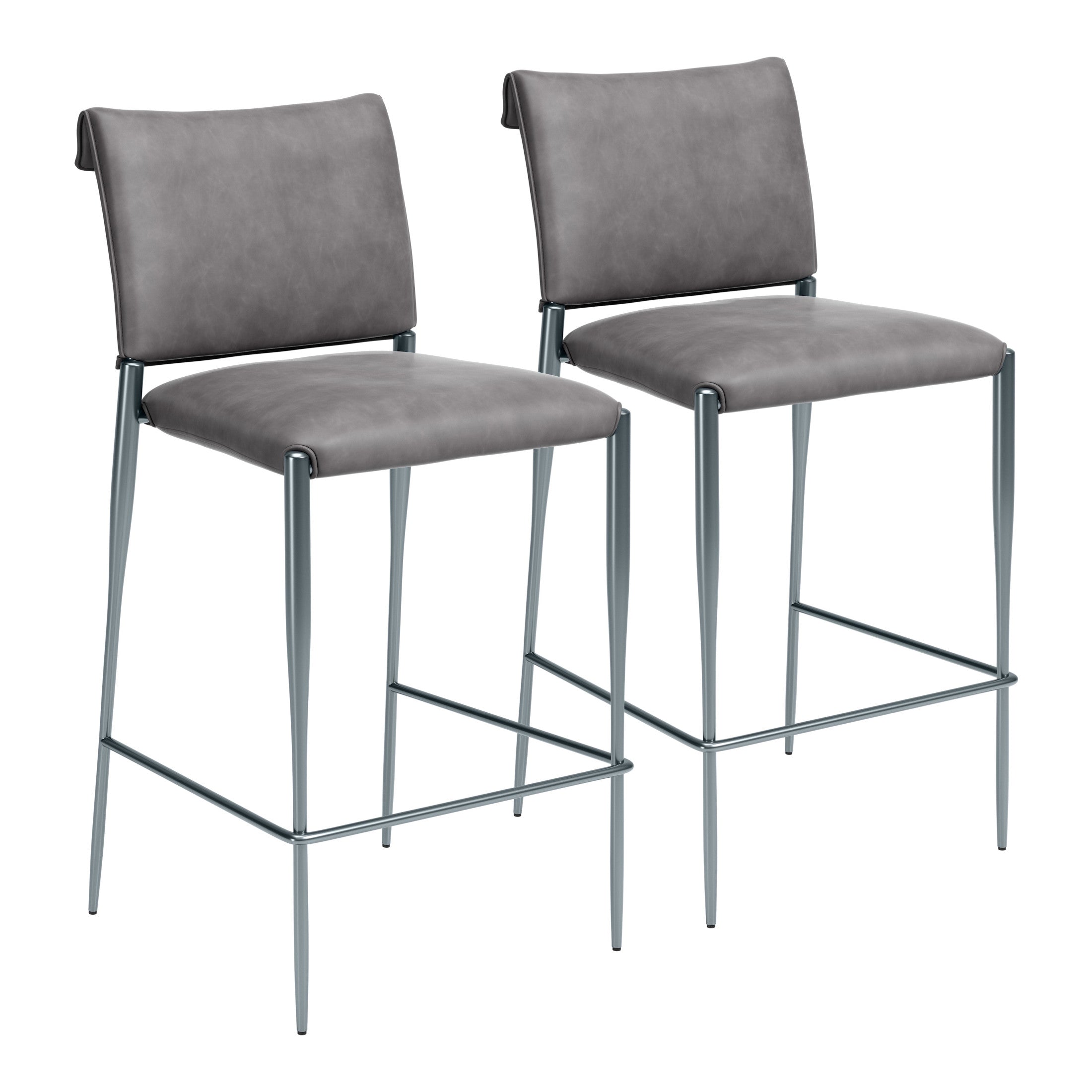 Freesia Barstool (Set of 2) Charcoal Gray