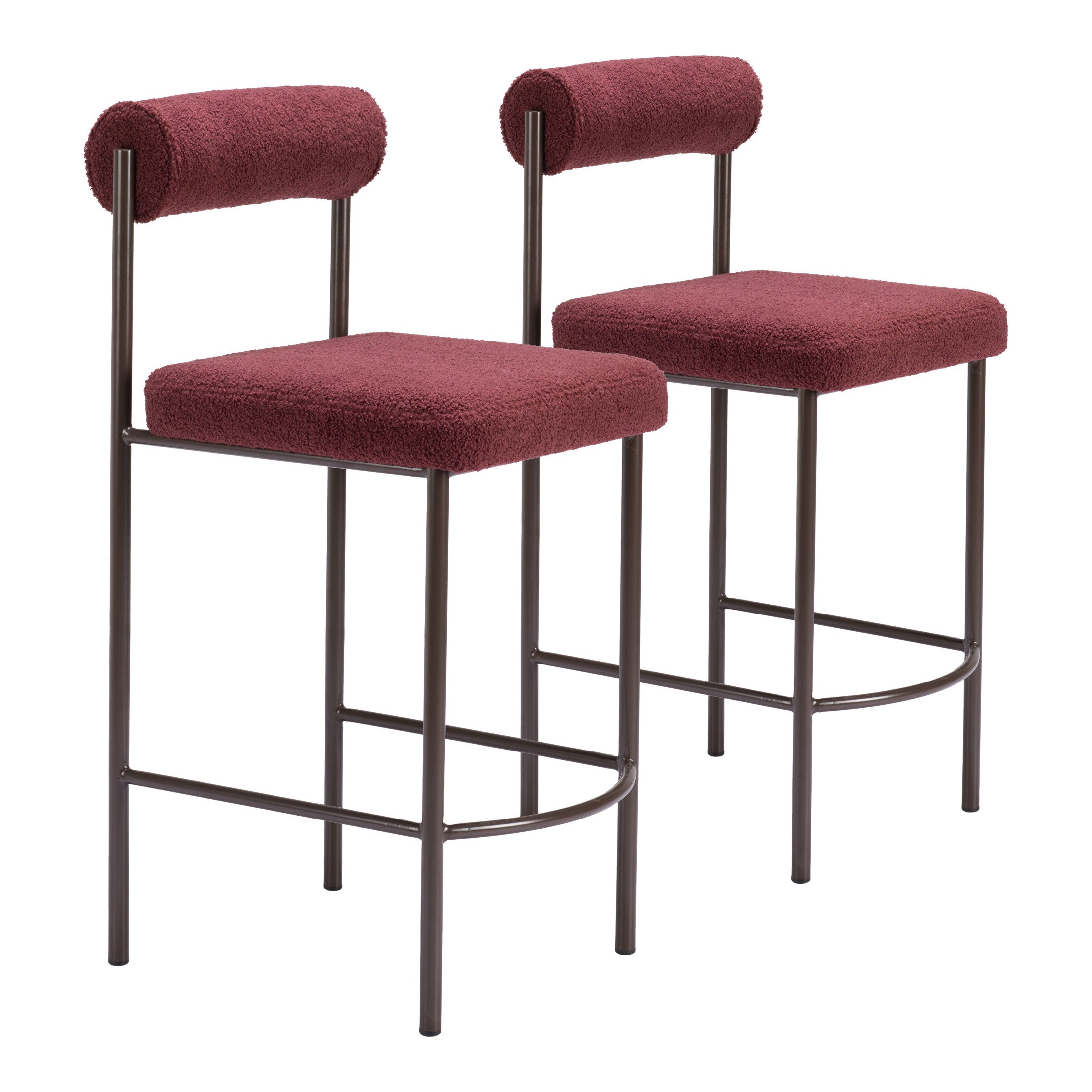 Livorno Counter Stool (Set of 2) Red & Bronze
