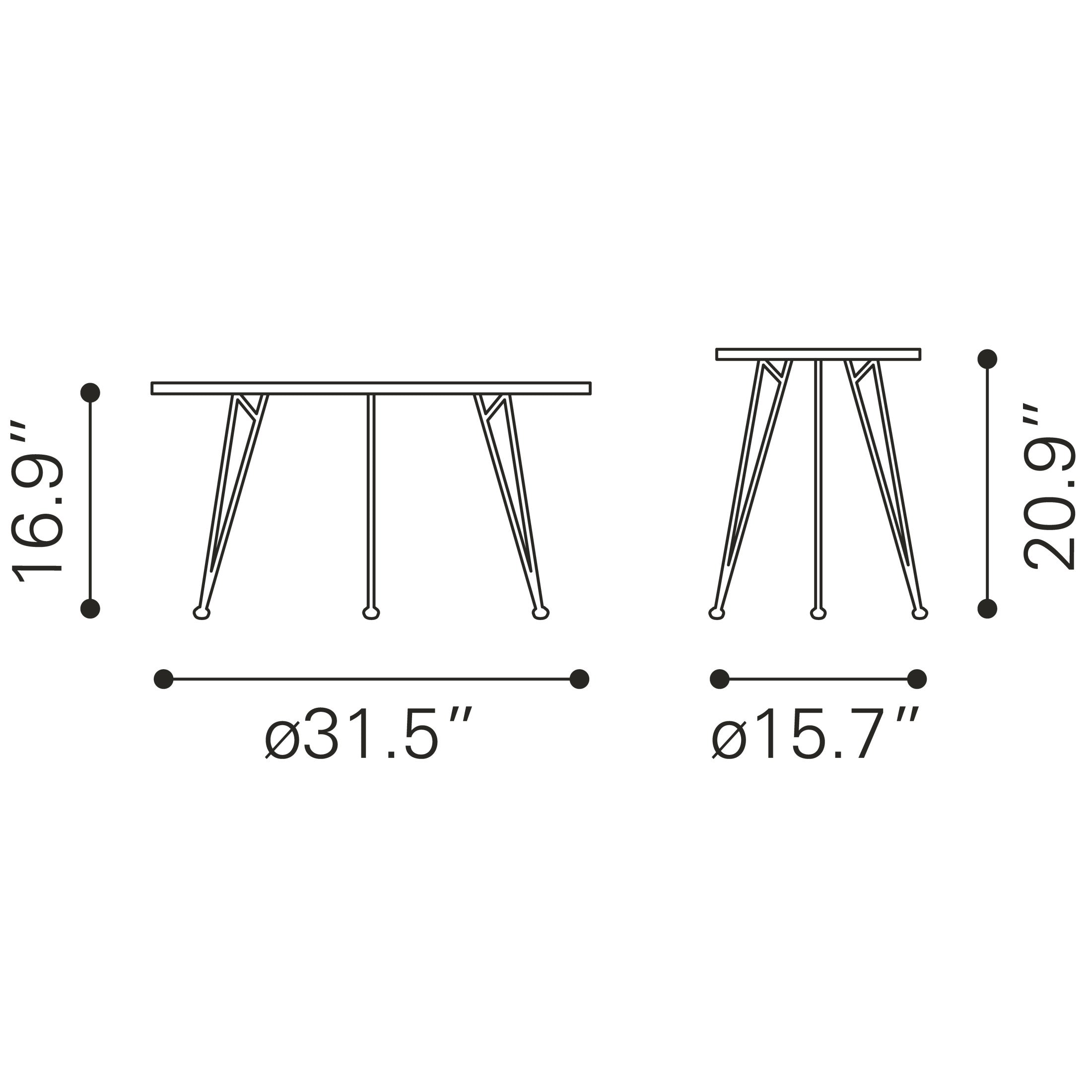 Kerris Coffee Table Set (2-Piece) Gray & Black